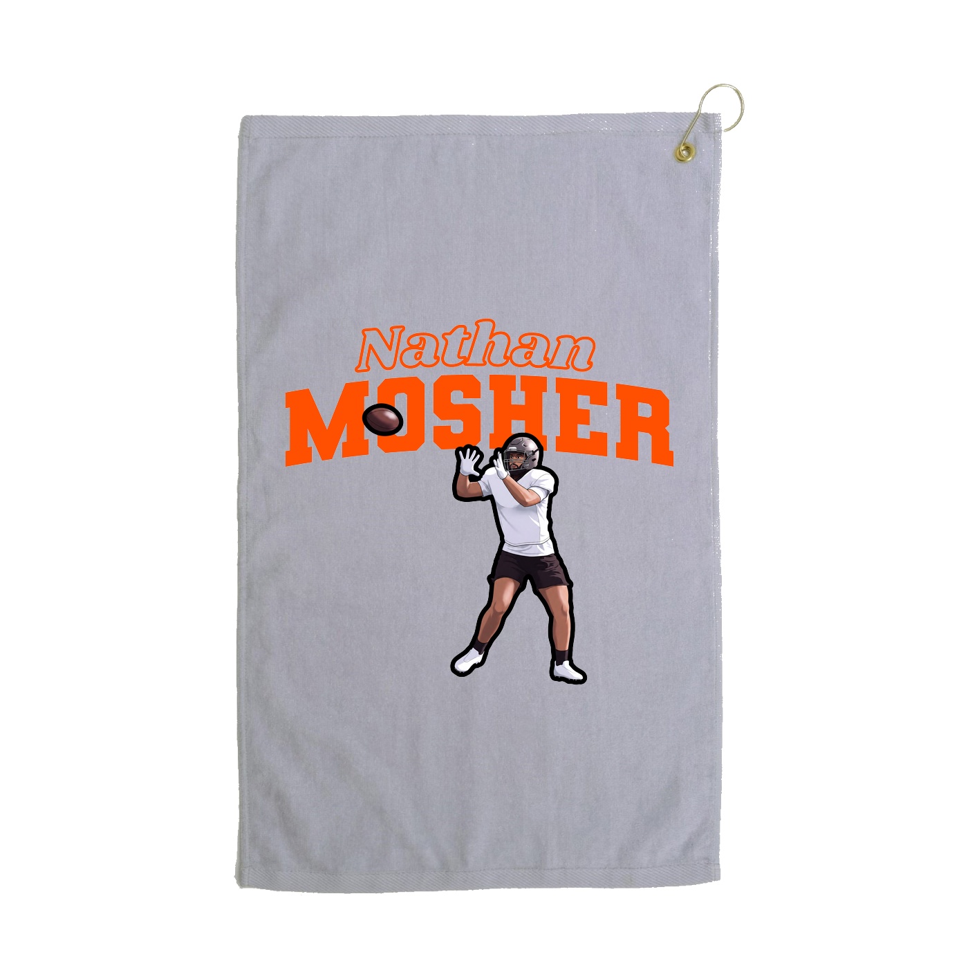 Golf Towel — Name Arch in Grey