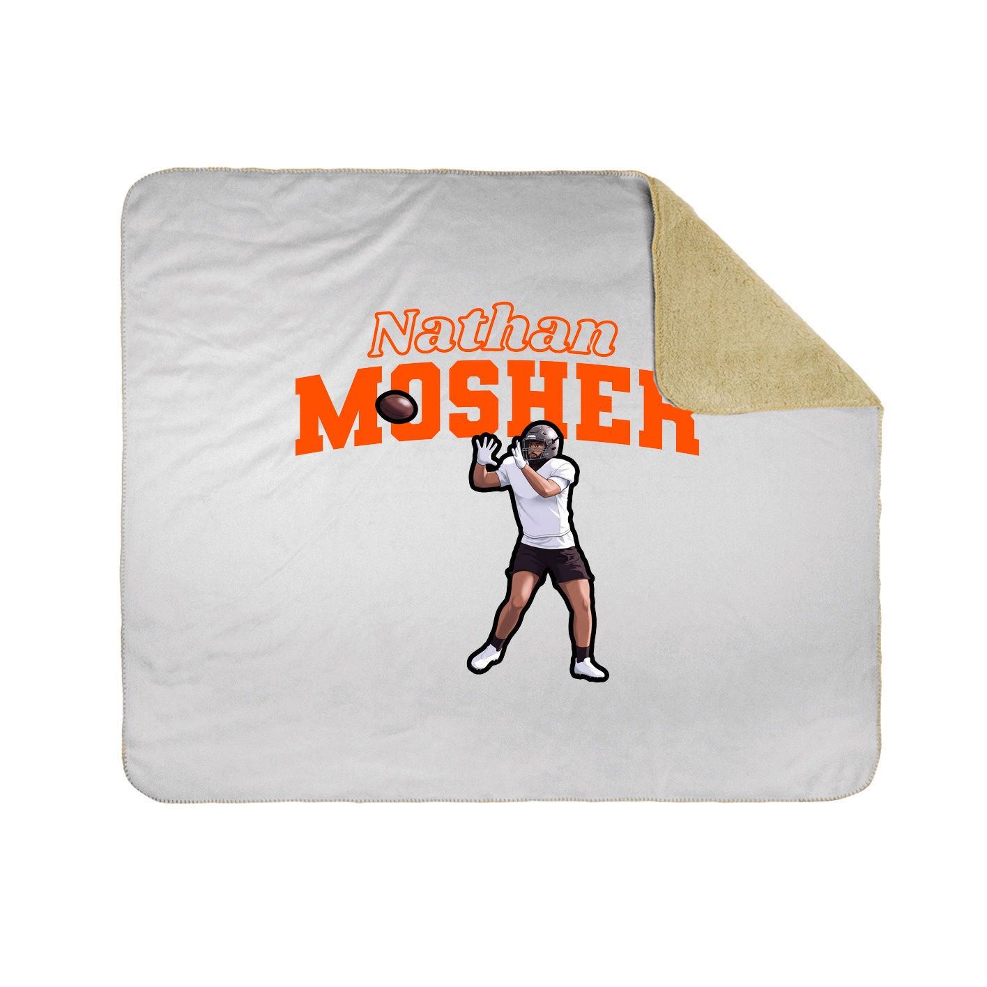 Throw Blanket — Name Arch in White