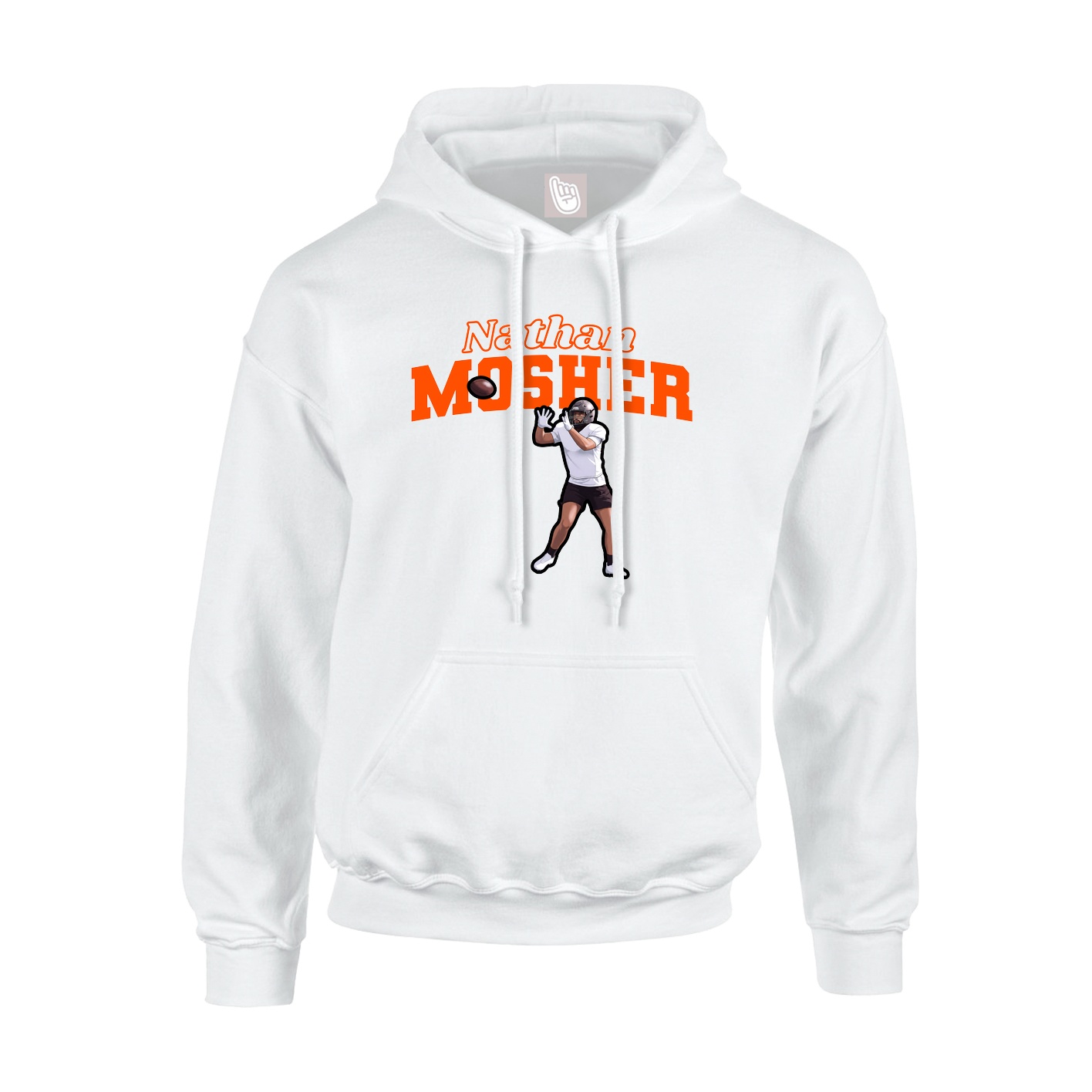 Hoodie — Name Arch in White