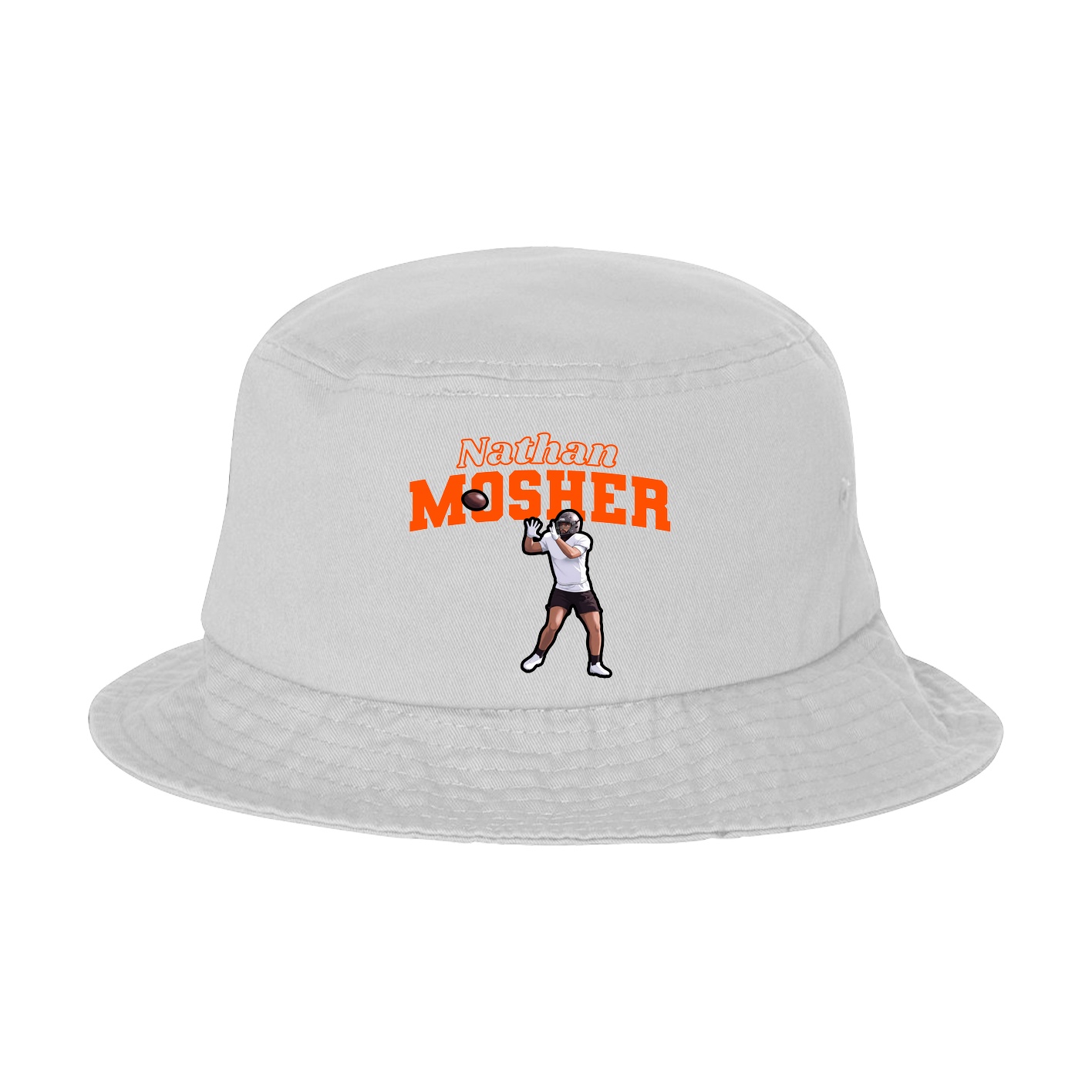 Bucket Cap — Name Arch in White