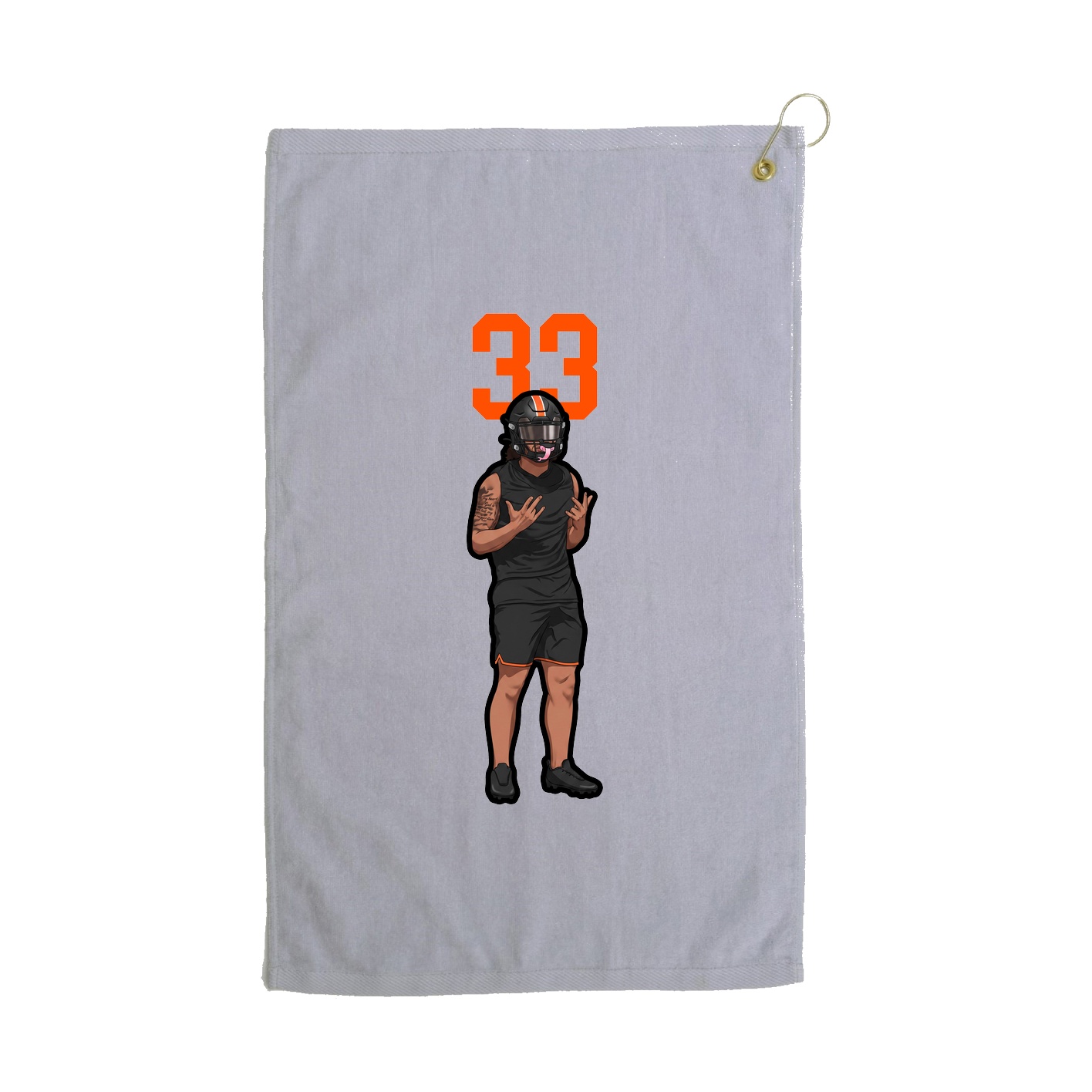 Golf Towel — Number Top in Grey