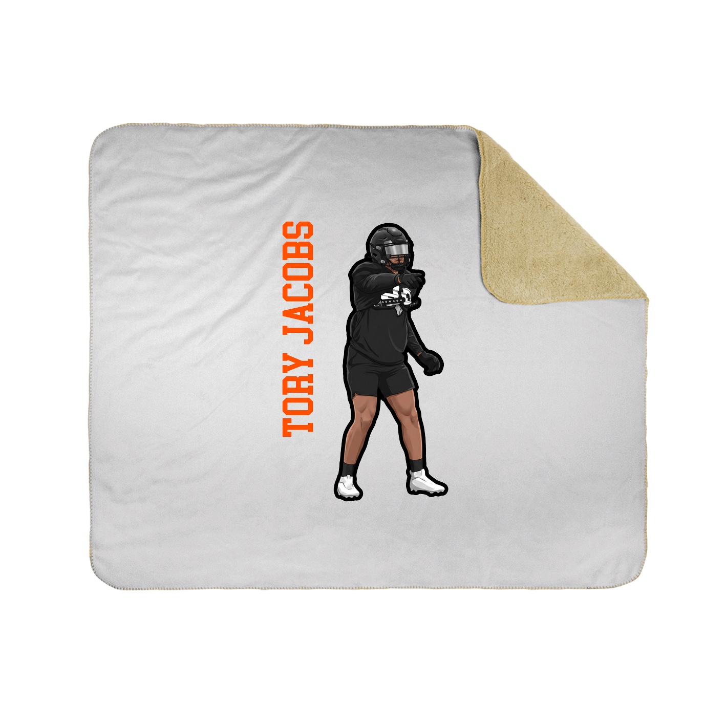 Throw Blanket — Name Vertical in White