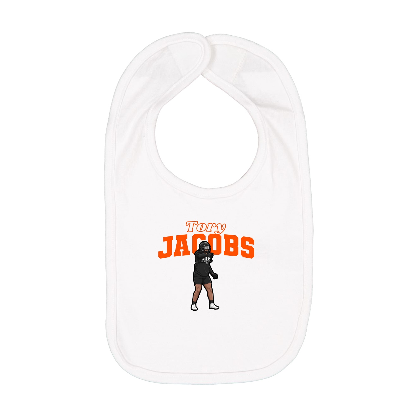 Infant Bib — Name Arch in White