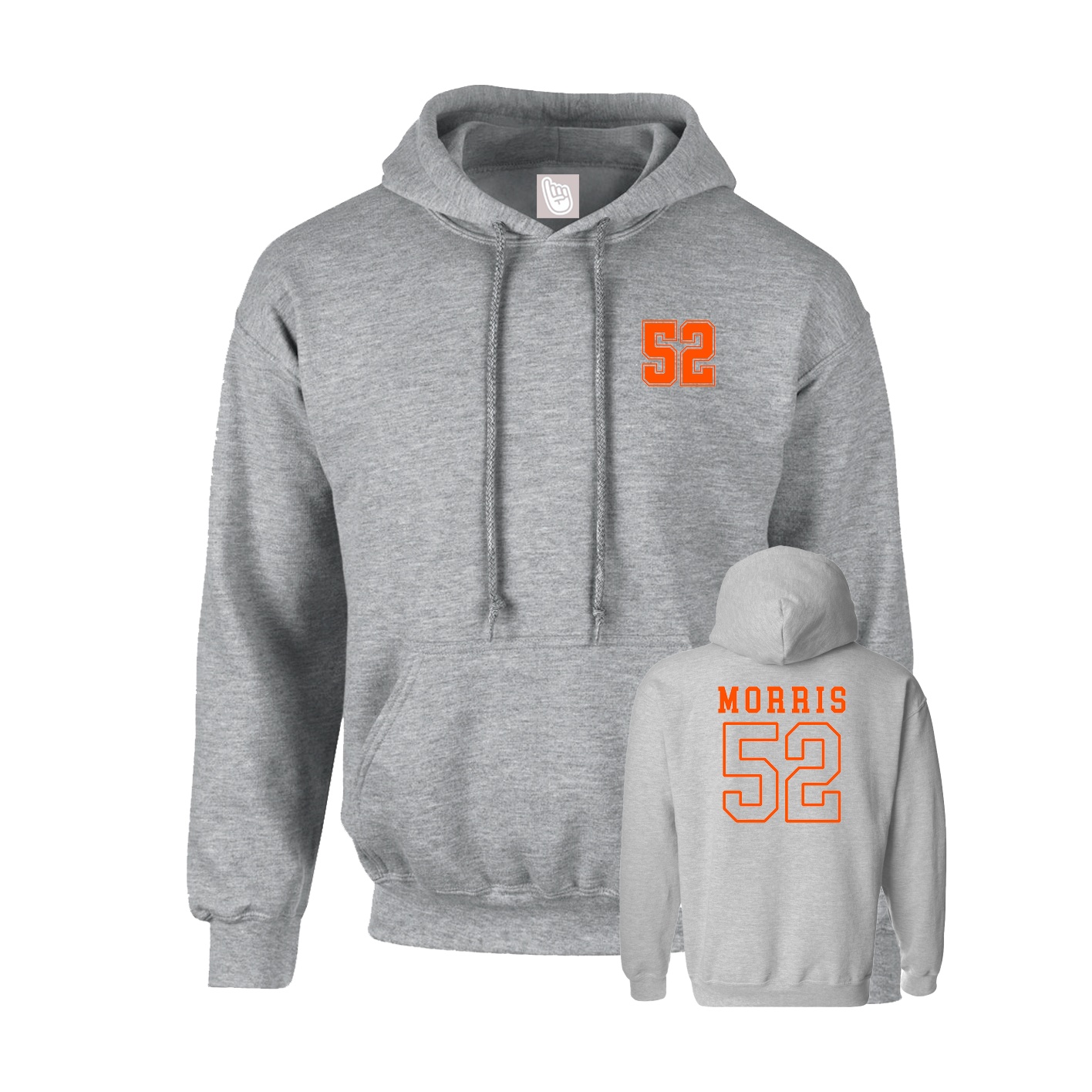 Youth Hoodie — Chest Back in Grey