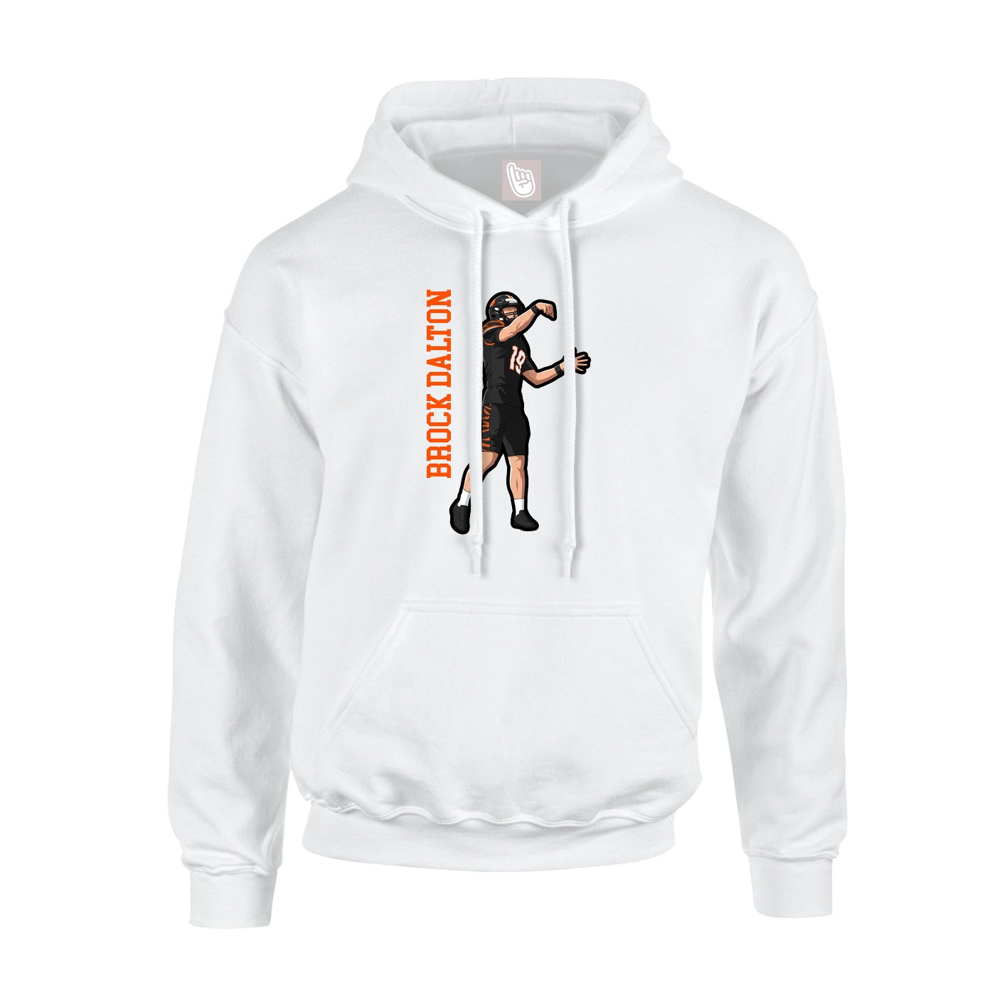 Hoodie — Name Vertical in White