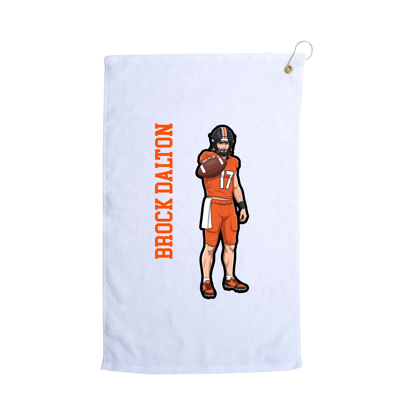Golf Towel — Name Vertical in White