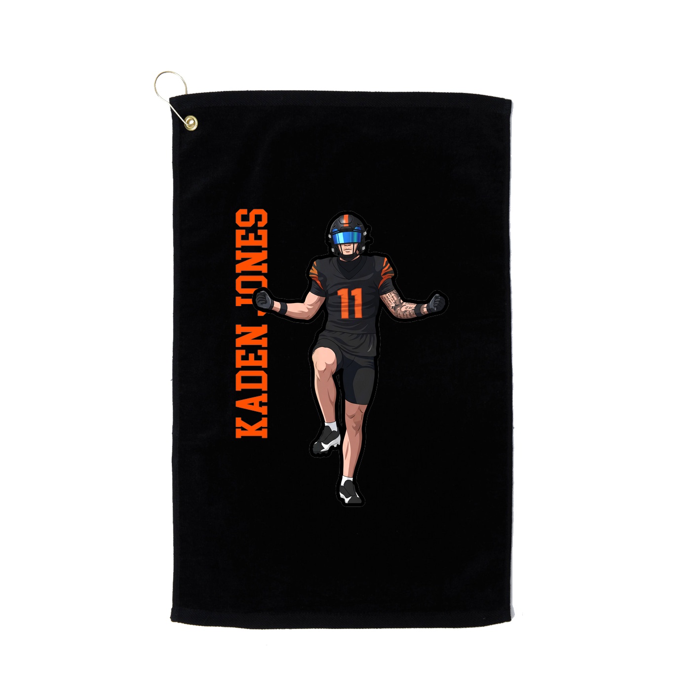 Golf Towel — Name Vertical in Black