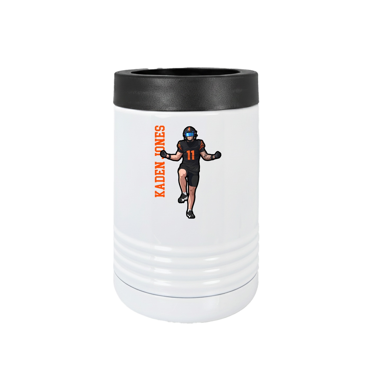 Beverage Holder — Name Vertical in White