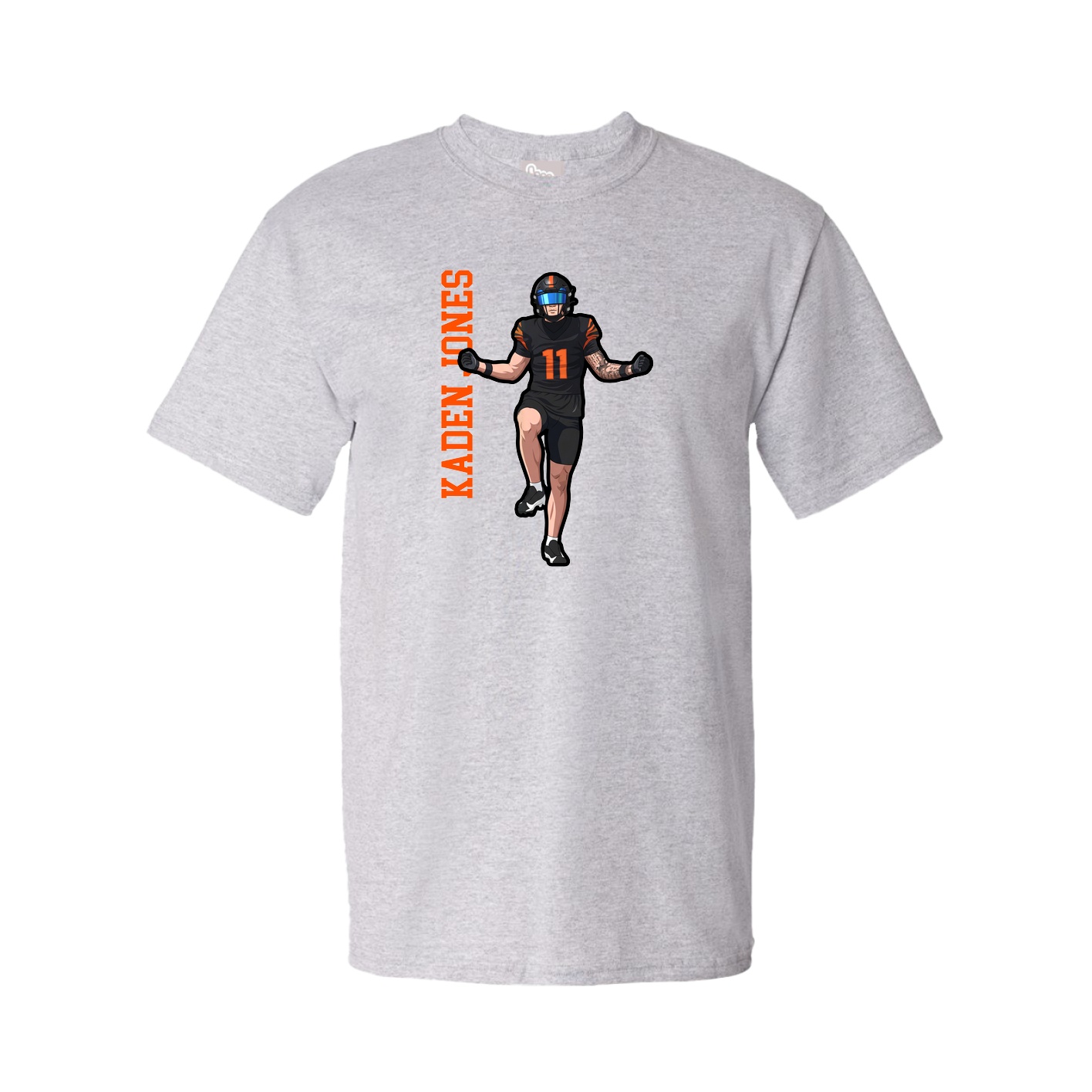 Tee — Name Vertical in Grey