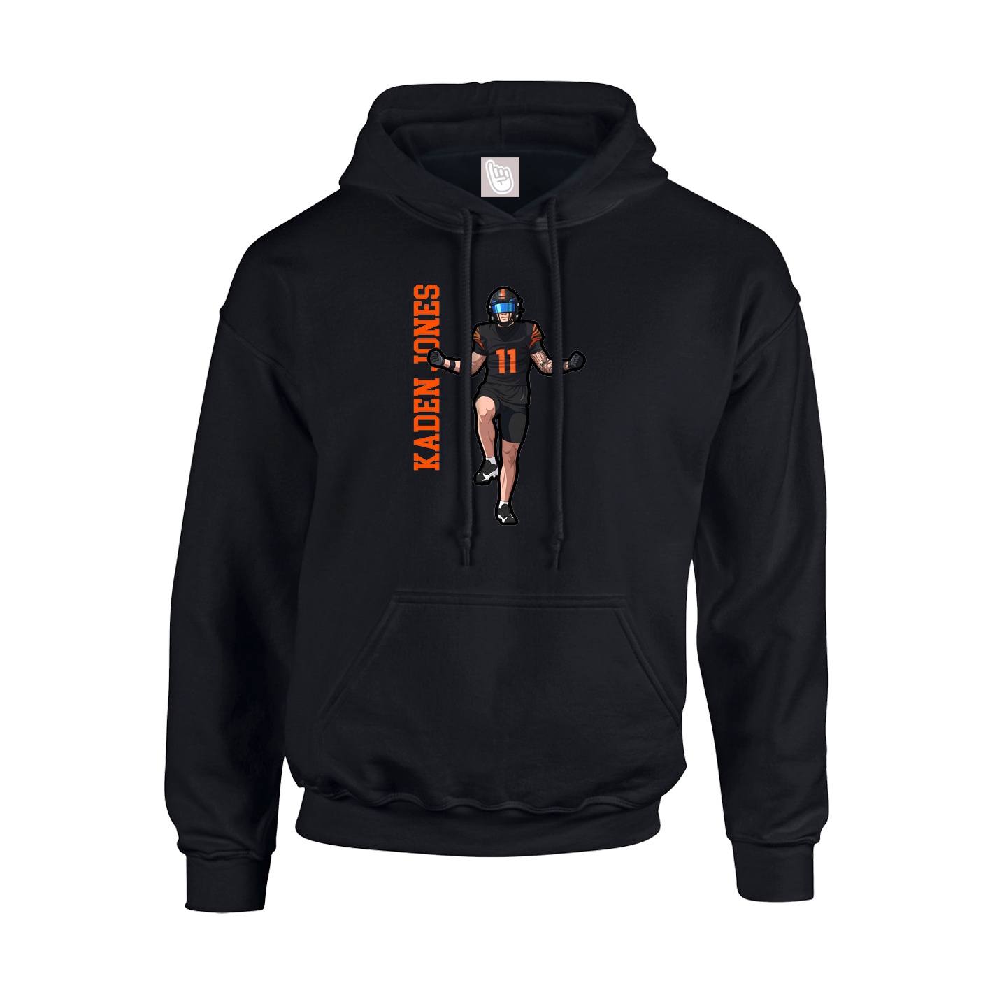 Hoodie — Name Vertical in Black