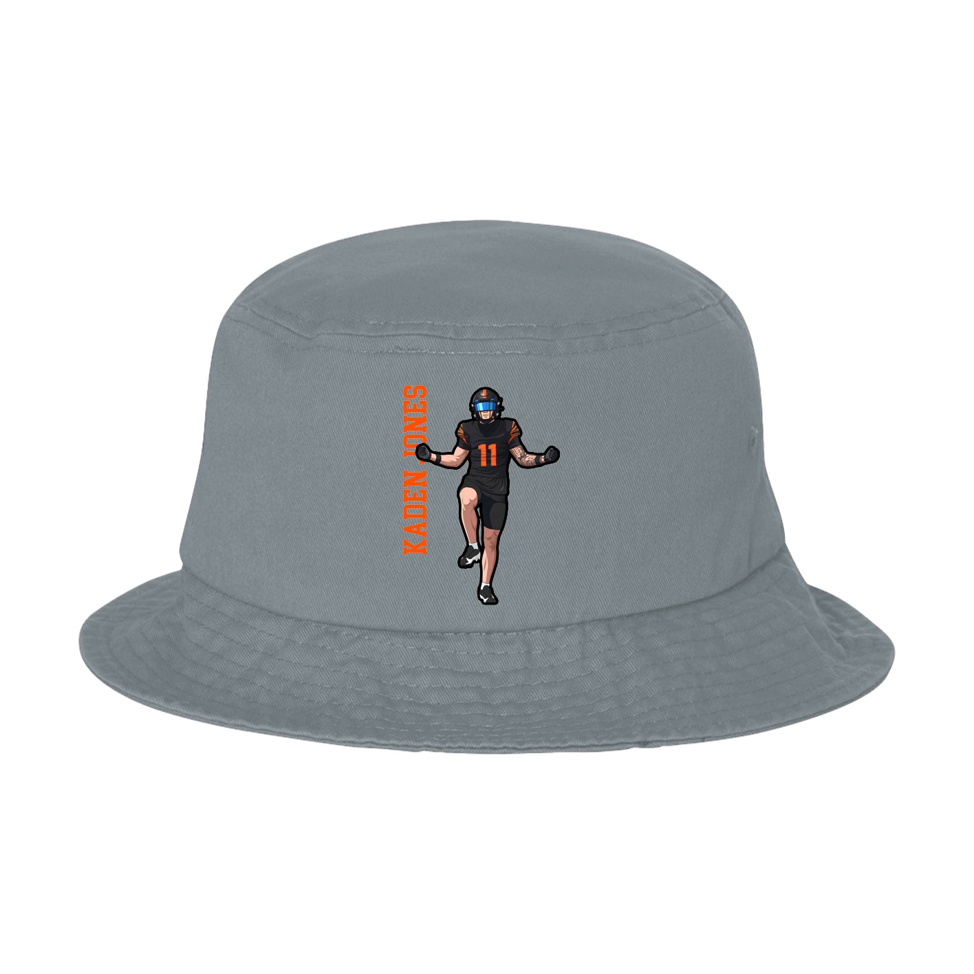 Bucket Cap — Name Vertical in Grey