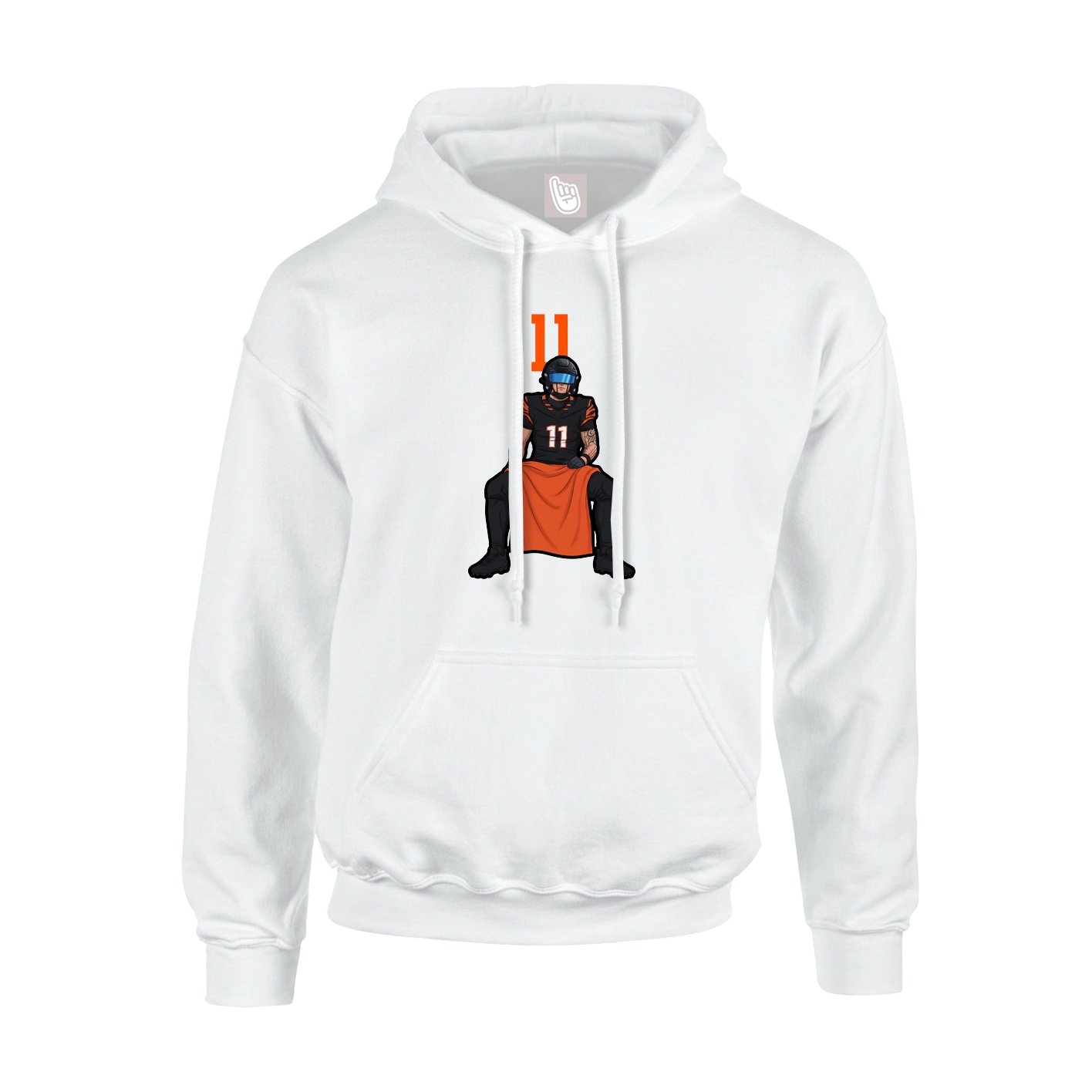 Youth Hoodie — Number Top in White
