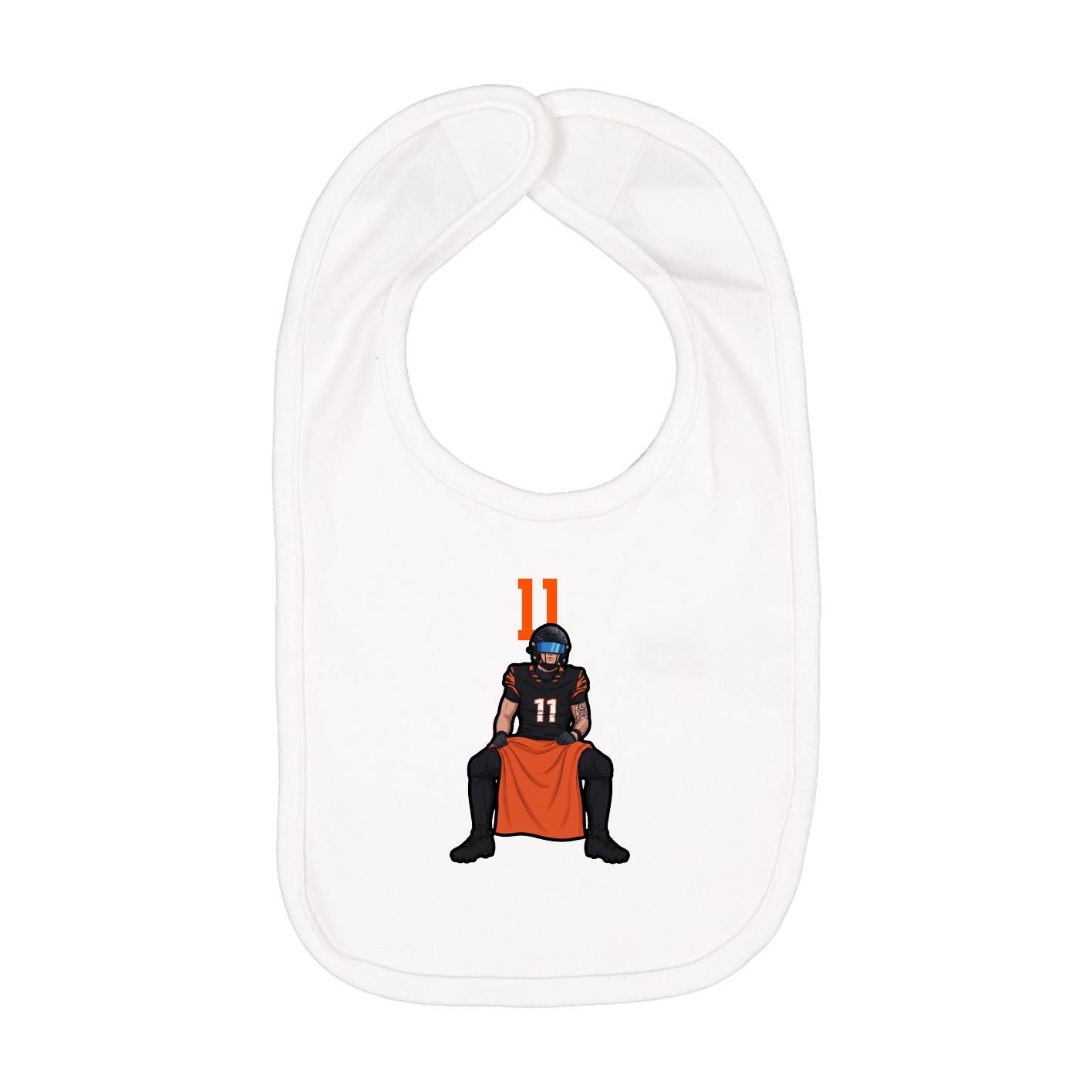 Infant Bib — Number Top in White