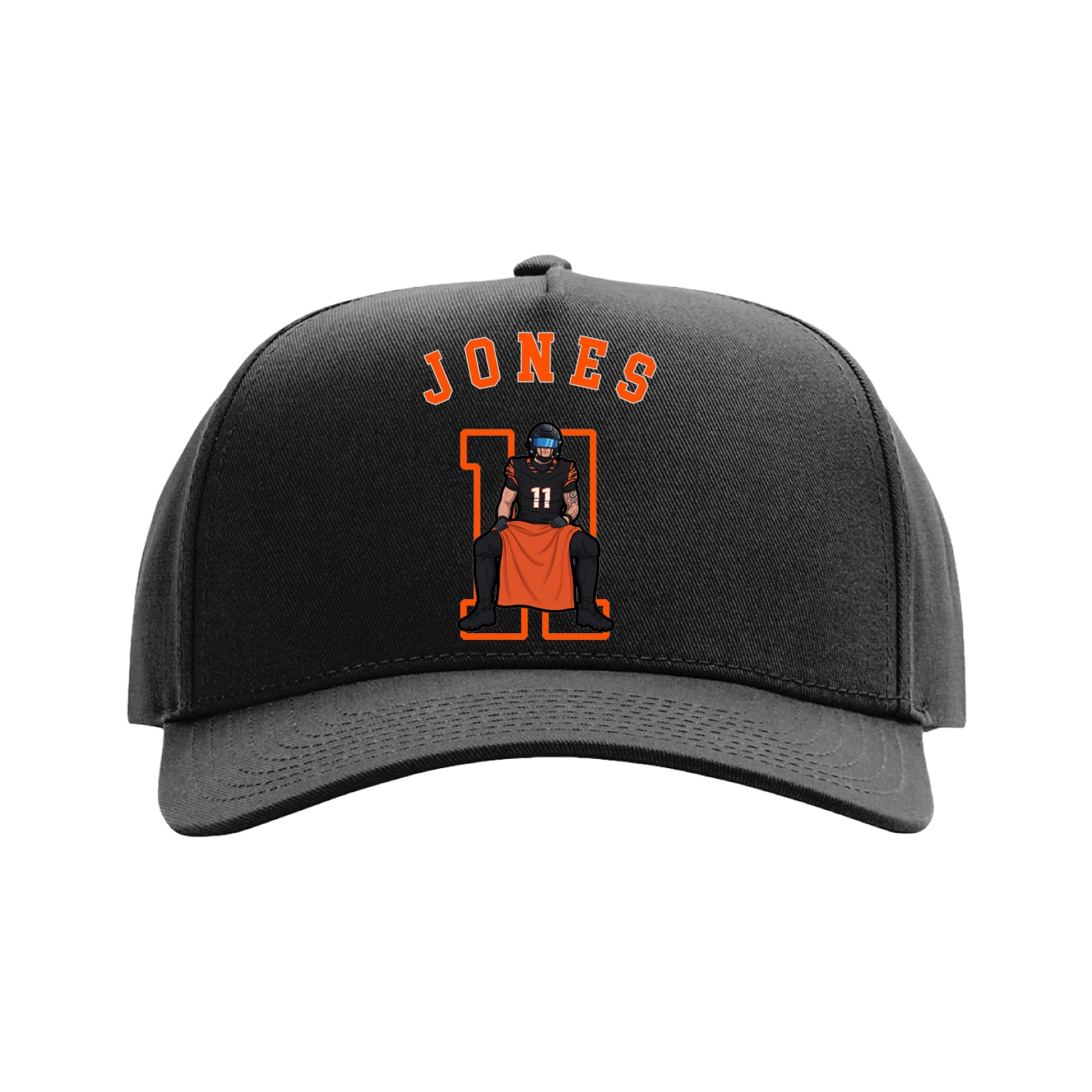 Full Fabric Five-Panel Champ Cap — Shirsey Arch in Black