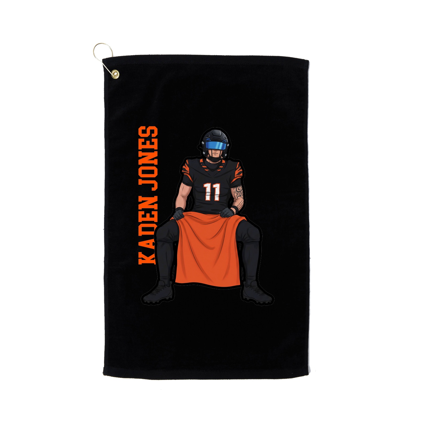 Golf Towel — Name Vertical in Black