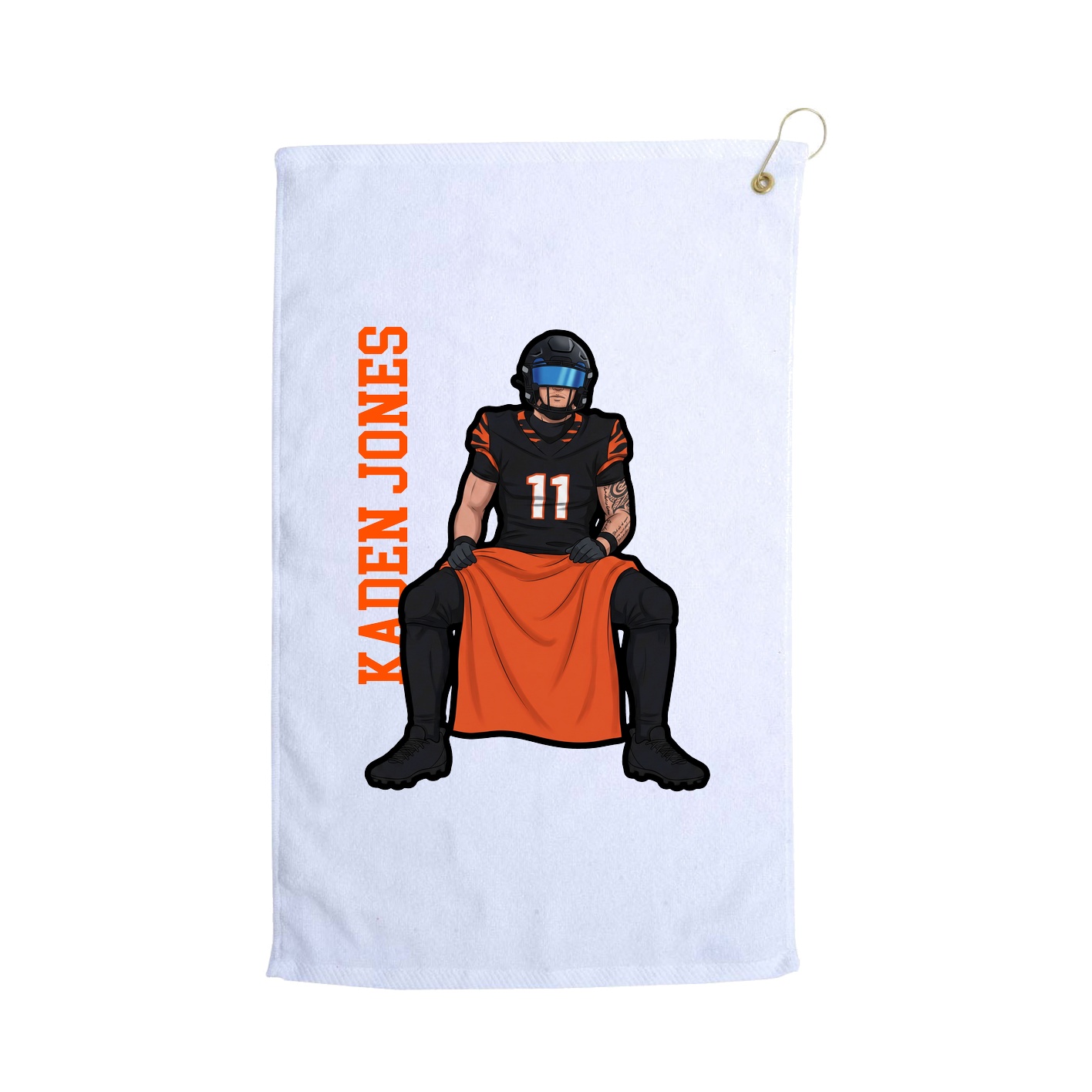 Golf Towel — Name Vertical in White