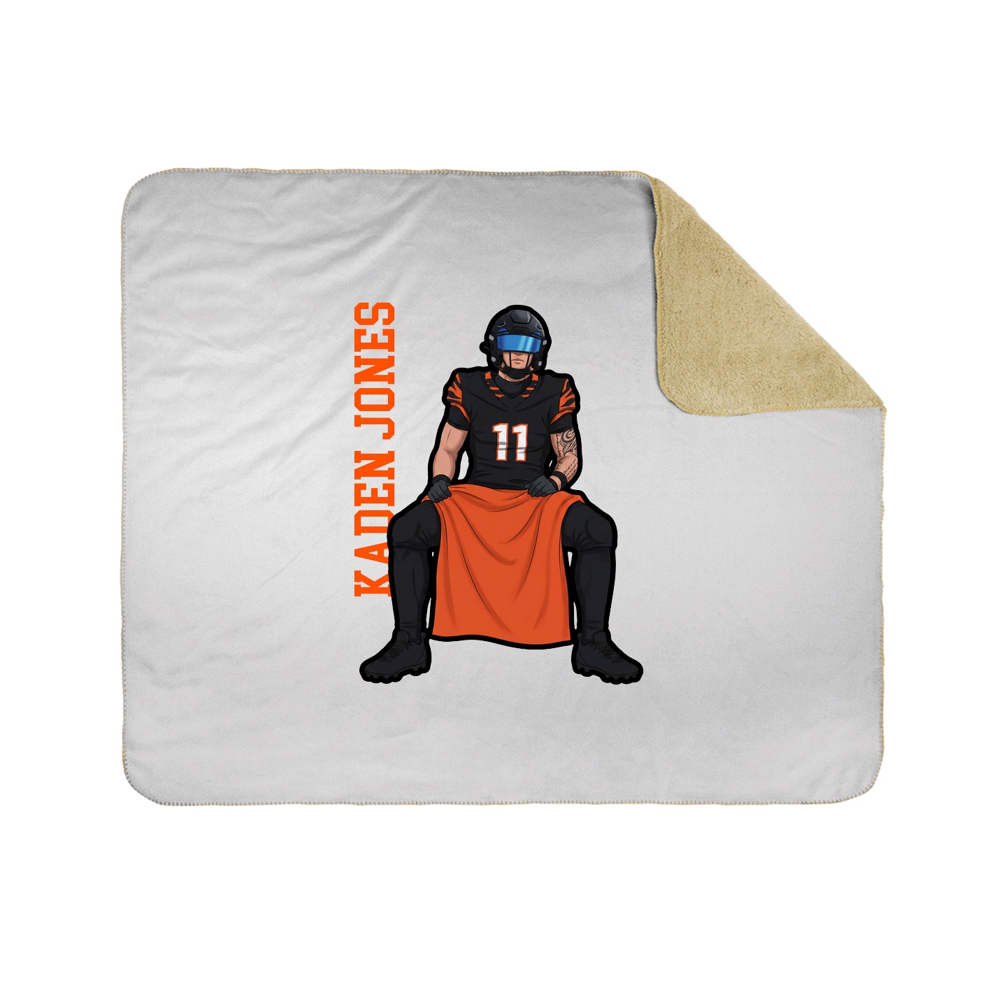Throw Blanket — Name Vertical in White