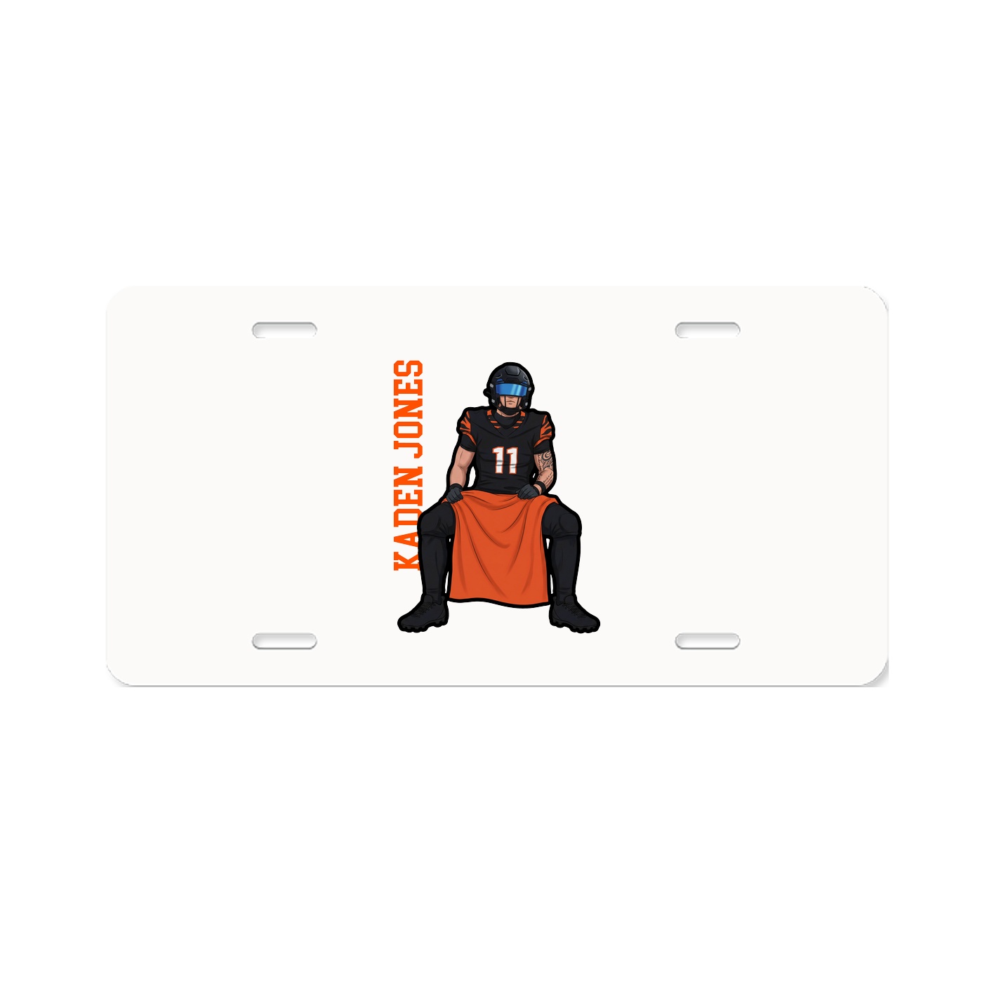 License Plate — Name Vertical in Classic