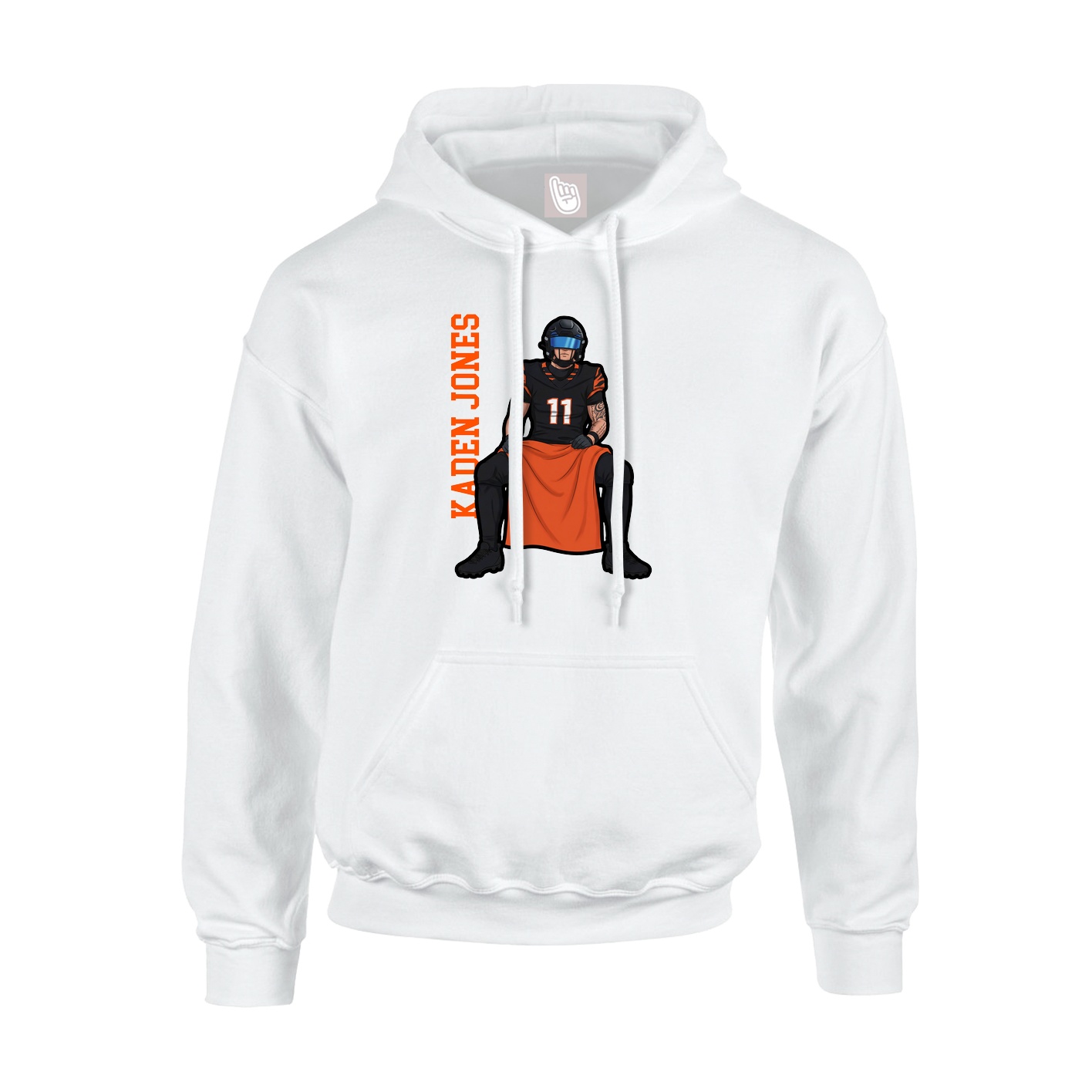 Hoodie — Name Vertical in White