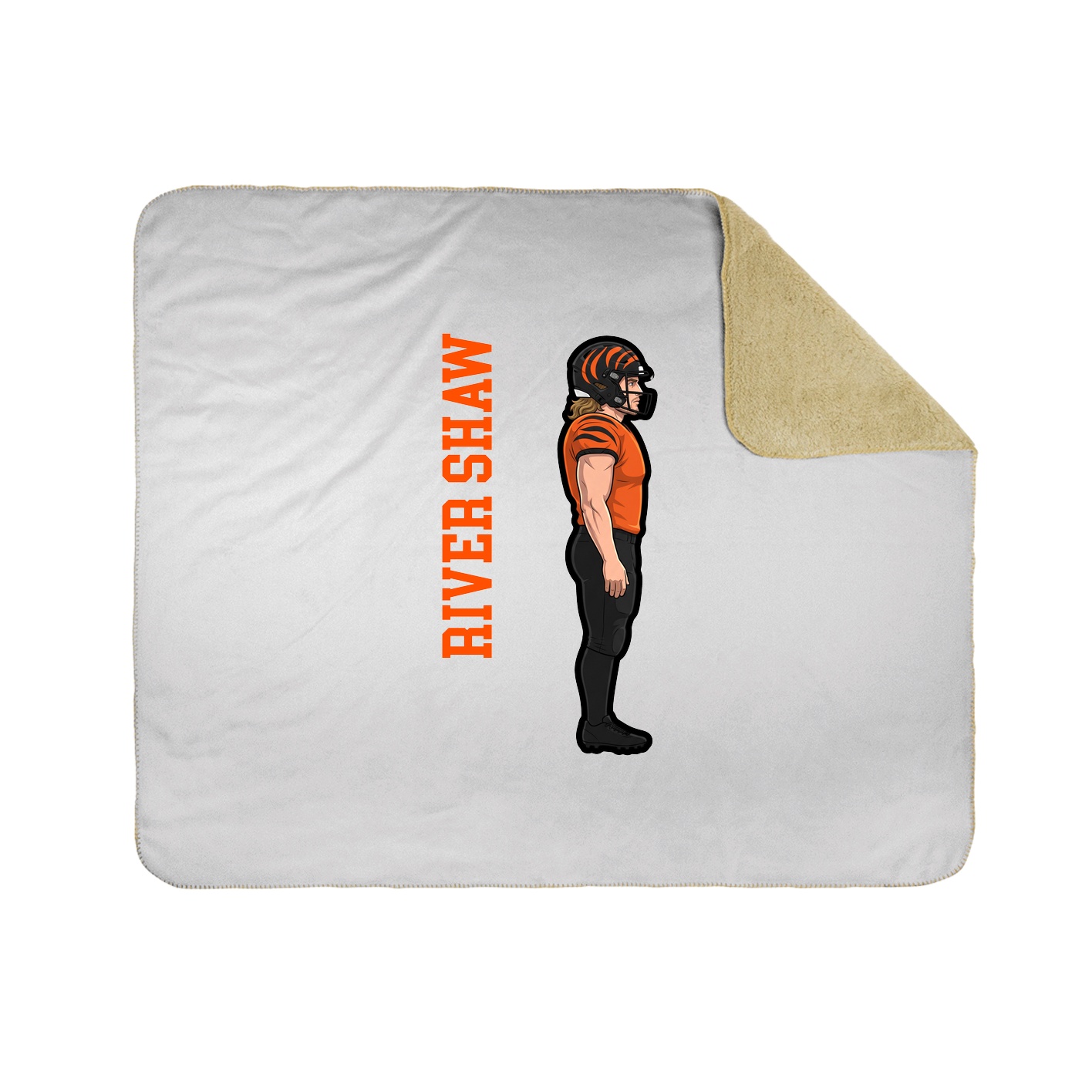 Throw Blanket — Name Vertical in White