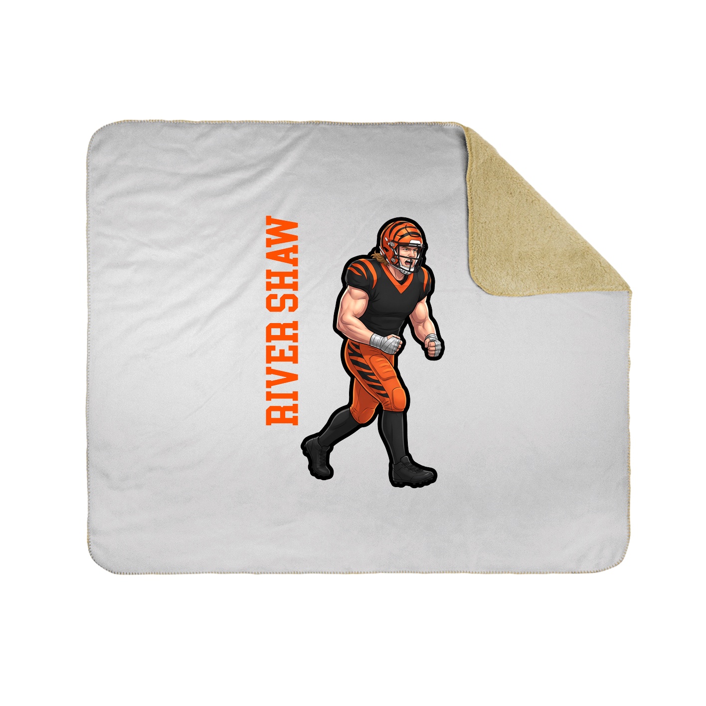 Throw Blanket — Name Vertical in White