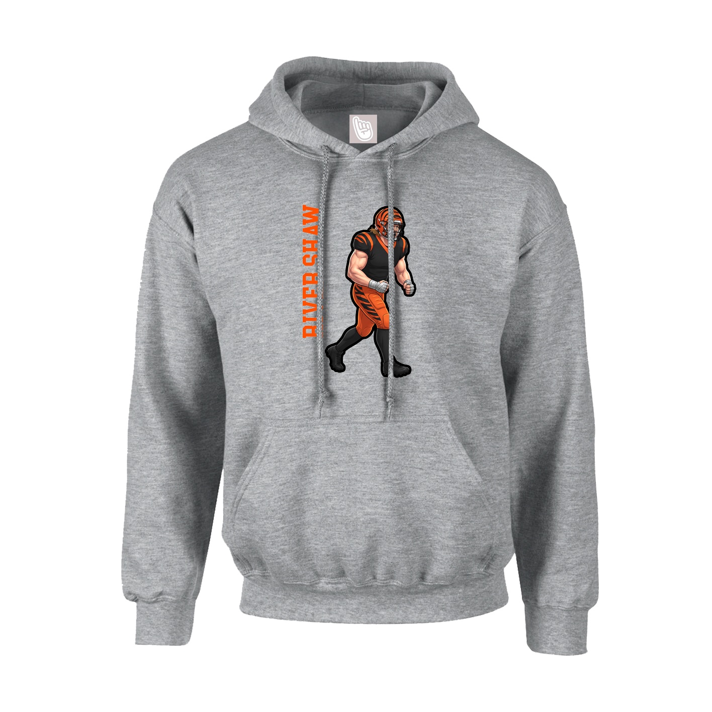 Youth Hoodie — Name Vertical in Grey