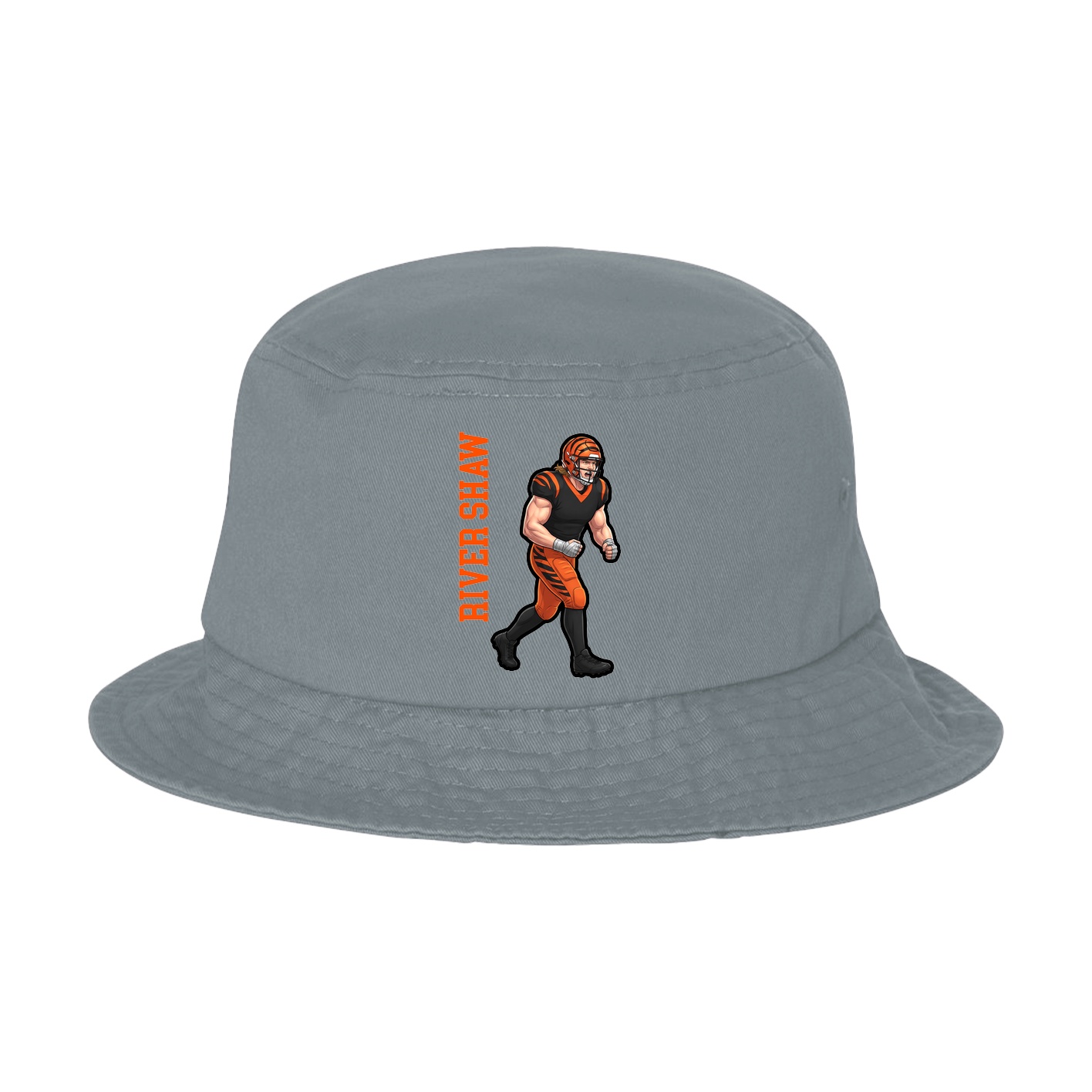 Bucket Cap — Name Vertical in Grey