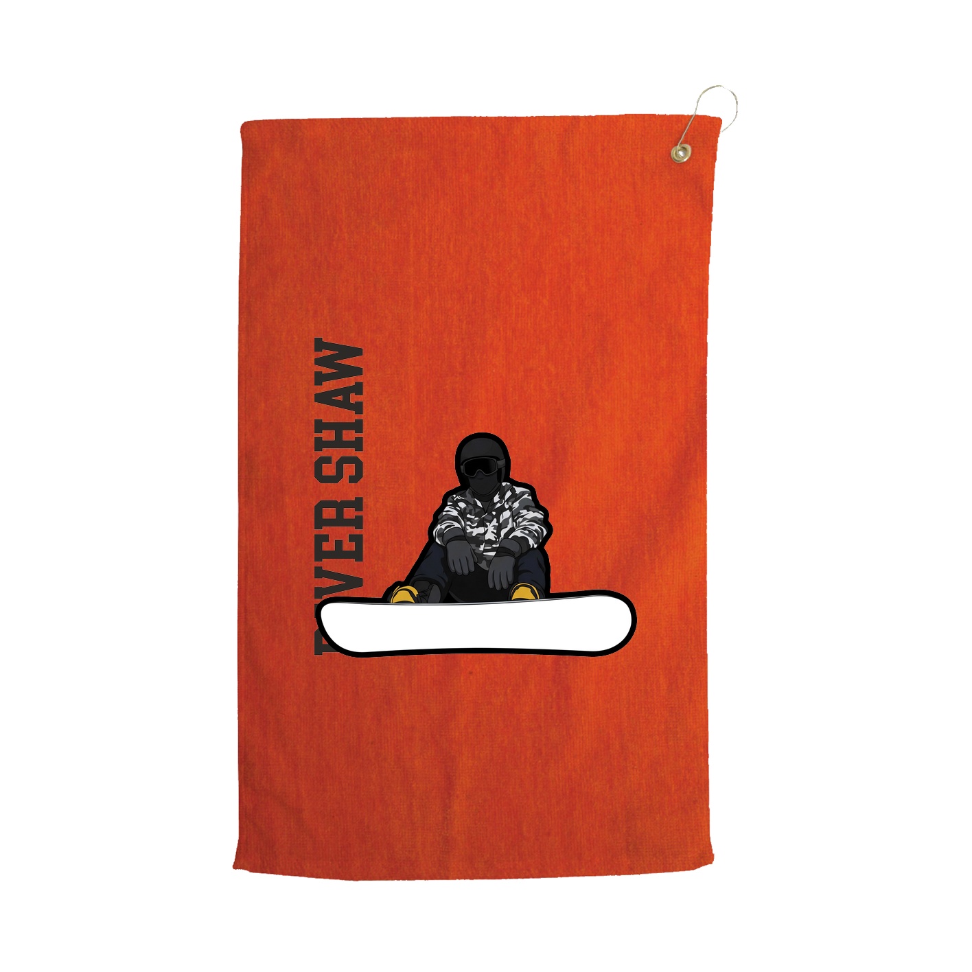 Golf Towel — Name Vertical in Orange