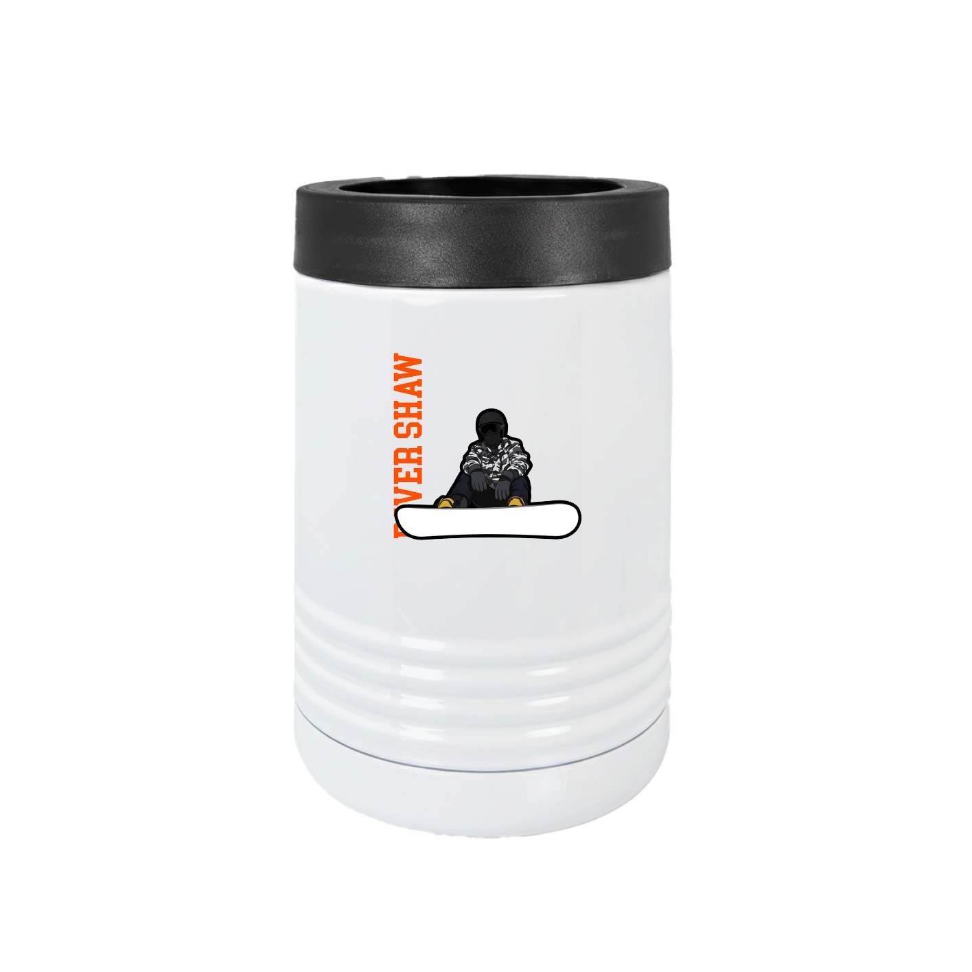 Beverage Holder — Name Vertical in White