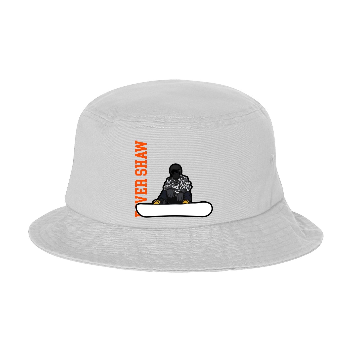 Bucket Cap — Name Vertical in White