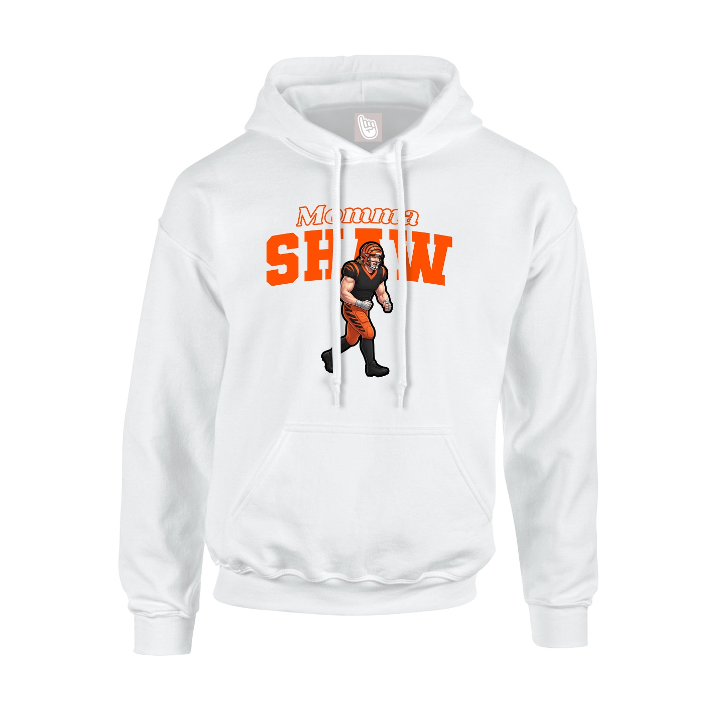 Youth Hoodie — Mothers Day Block in White