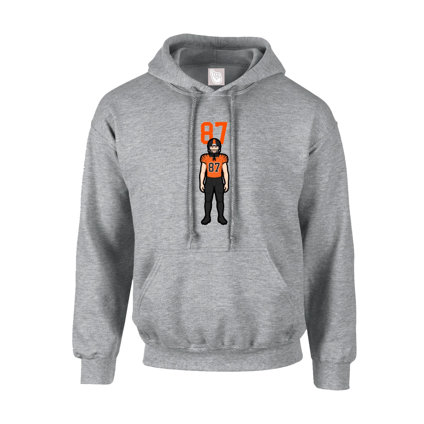 Hoodie — Number Top in Grey