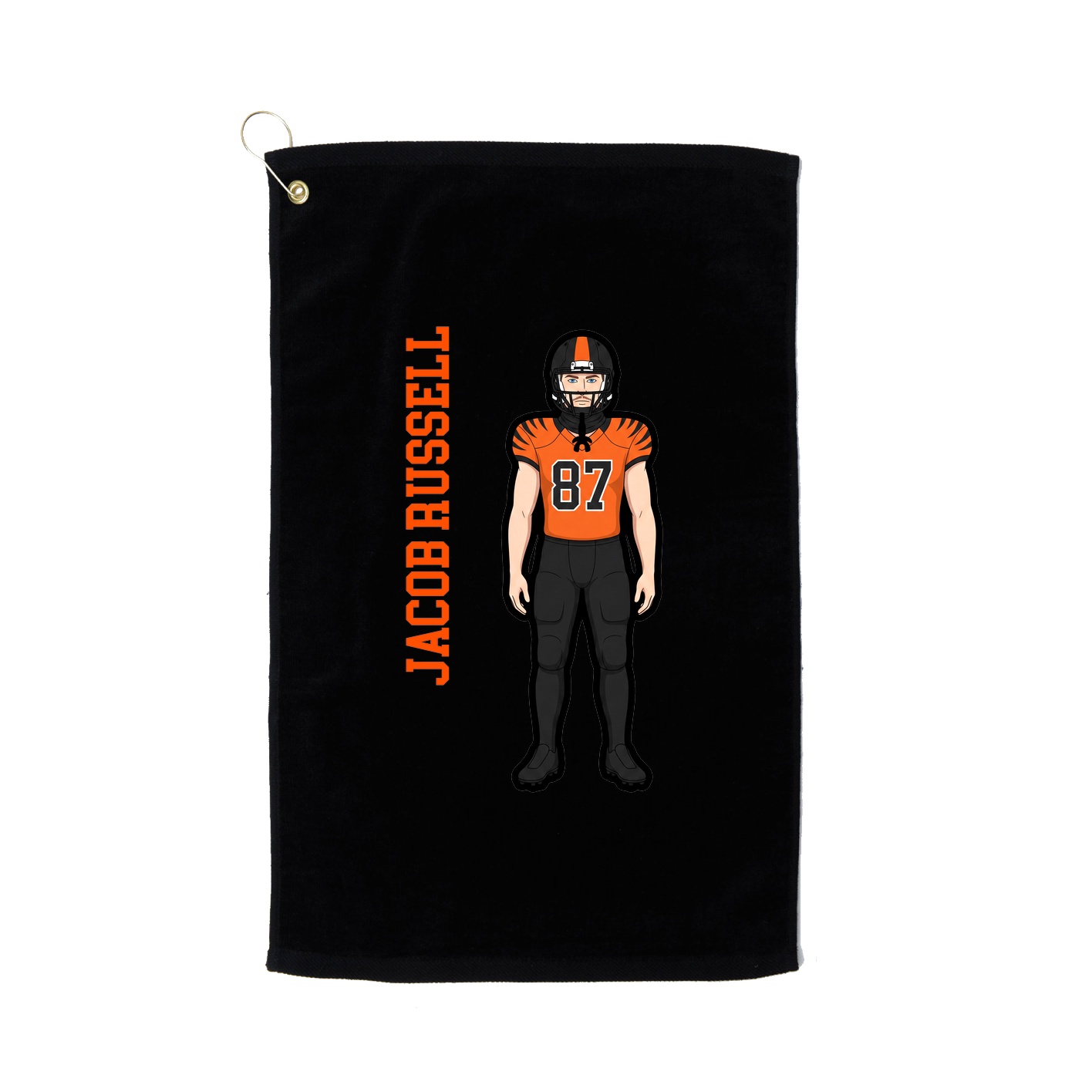 Golf Towel — Name Vertical in Black