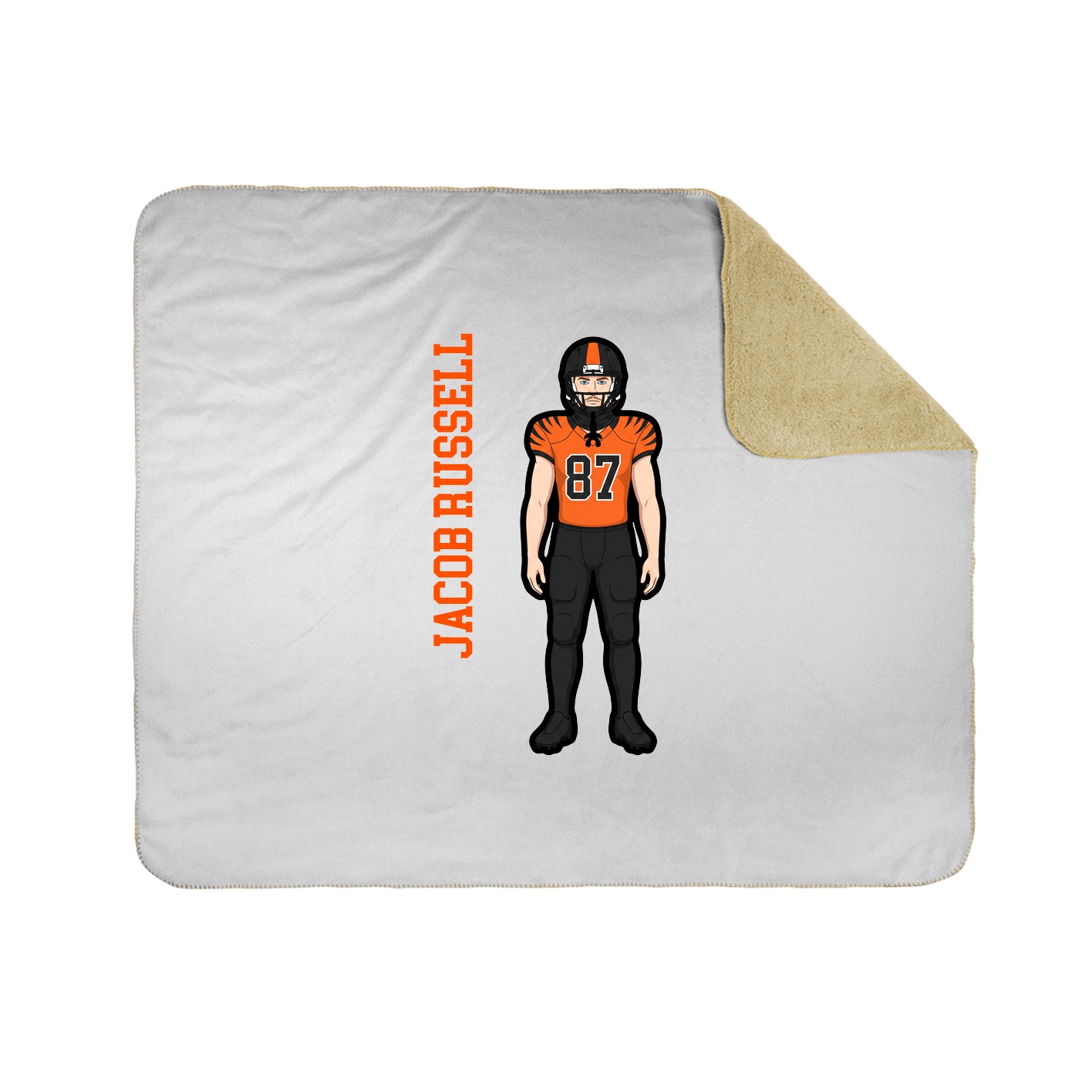Throw Blanket — Name Vertical in White