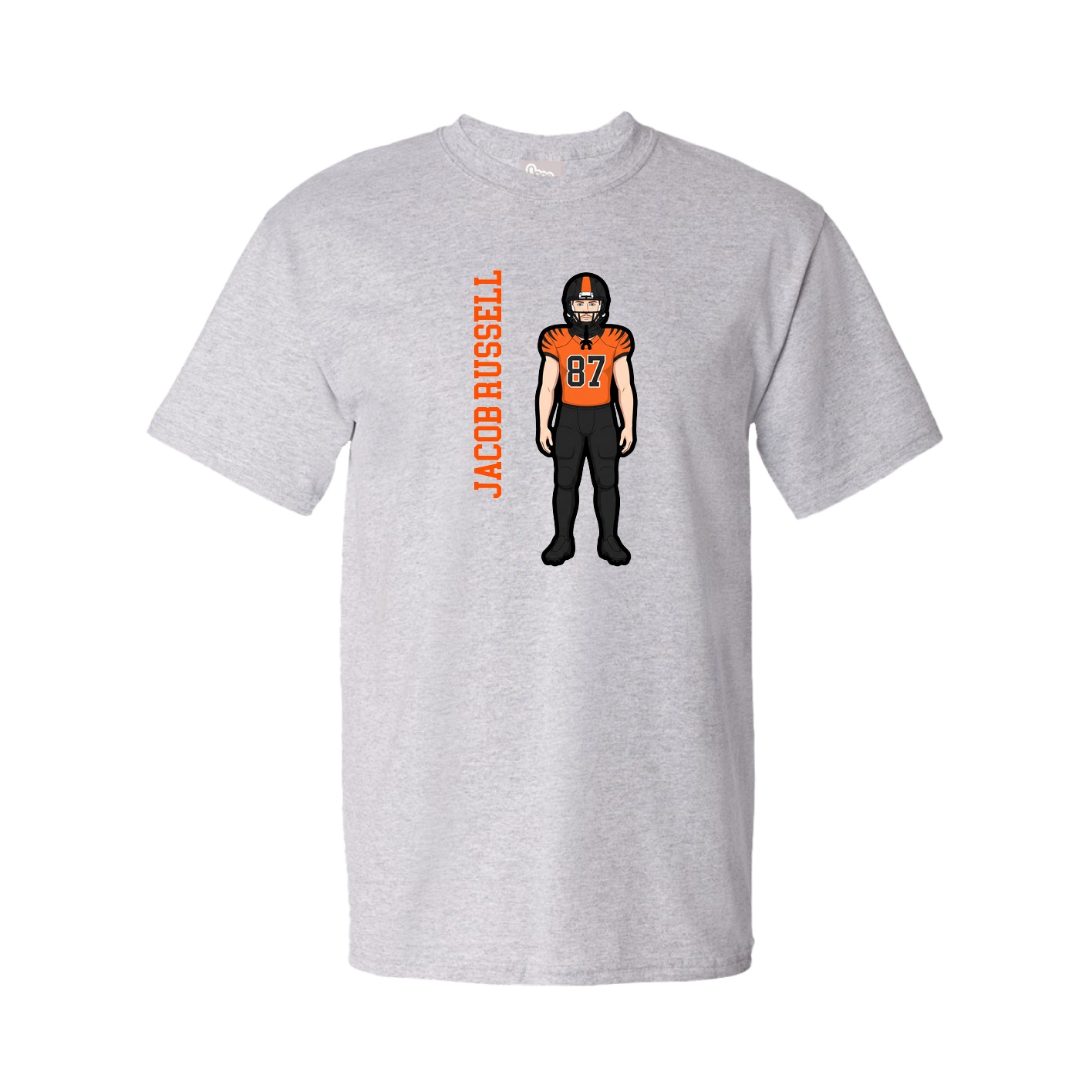 Tee — Name Vertical in Grey