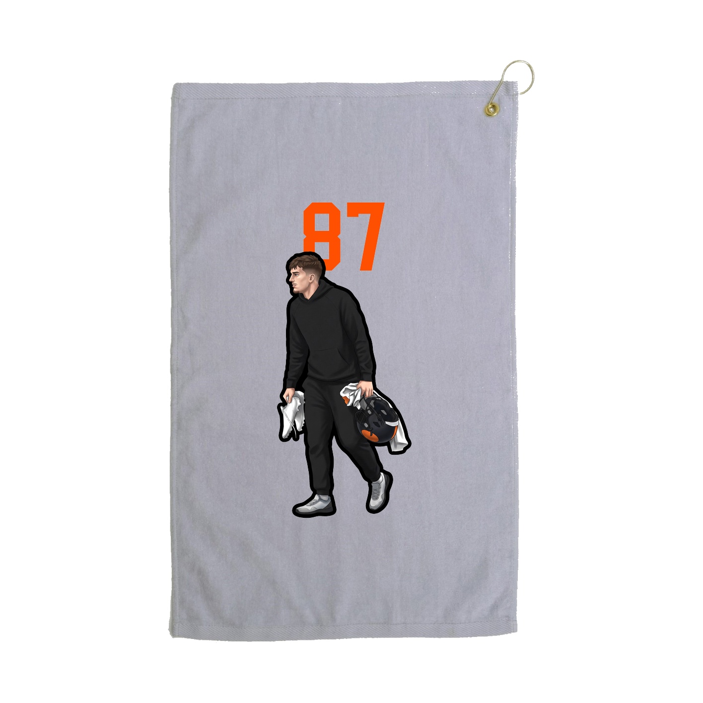 Golf Towel — Number Top in Grey
