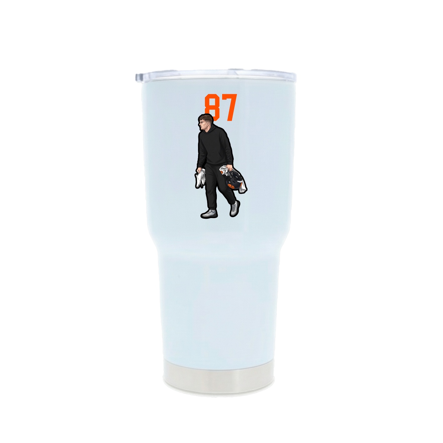 30oz Stainless Steel Tumbler — Number Top in White