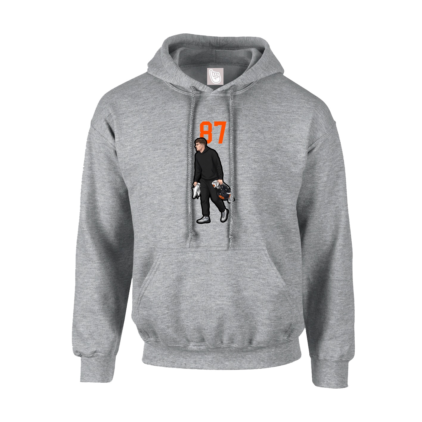 Youth Hoodie — Number Top in Grey