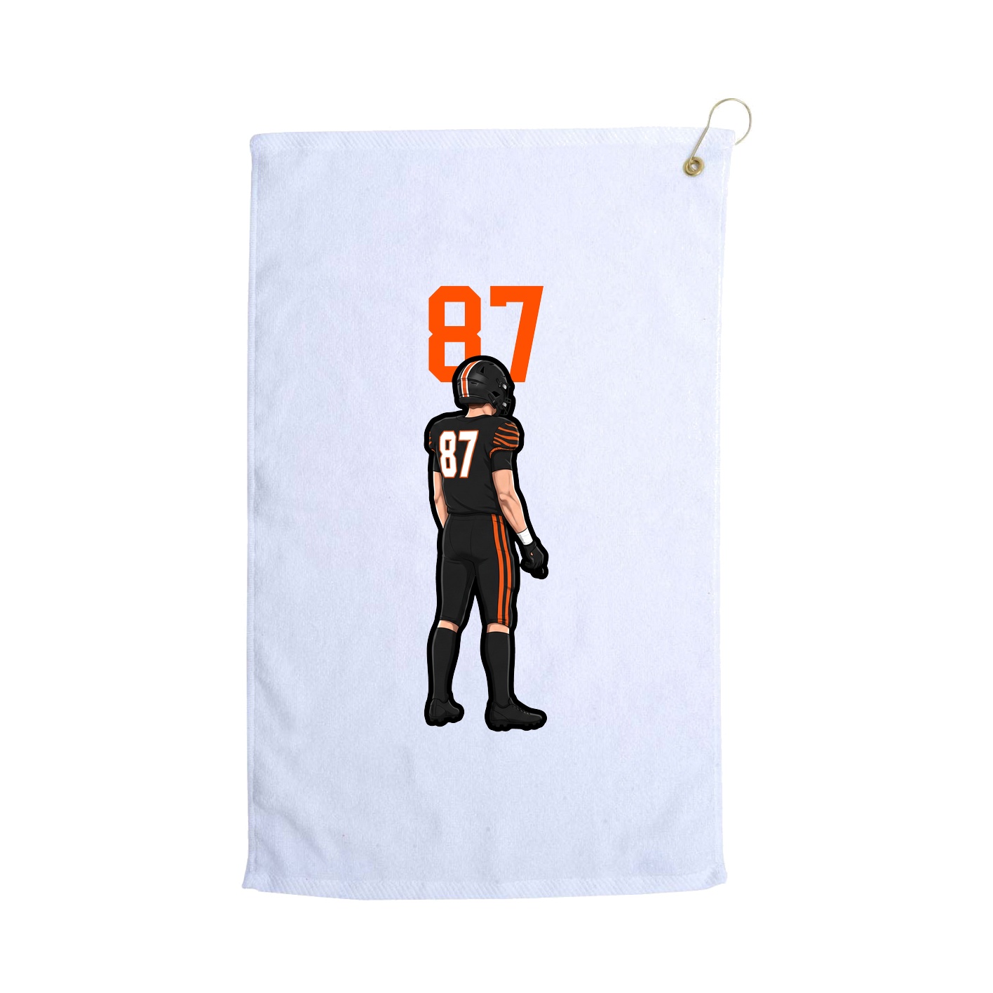 Golf Towel — Number Top in White