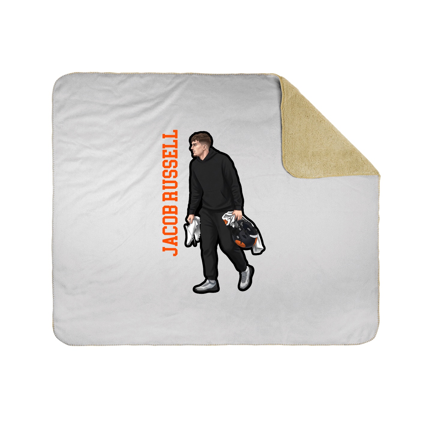 Throw Blanket — Name Vertical in White