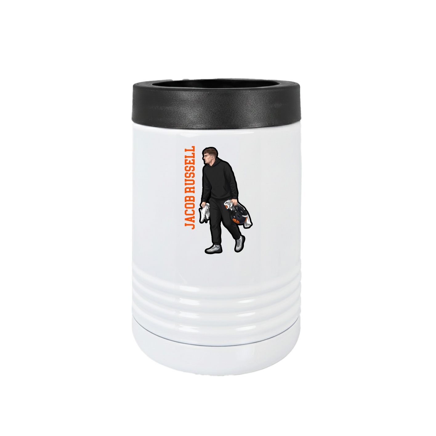 Beverage Holder — Name Vertical in White