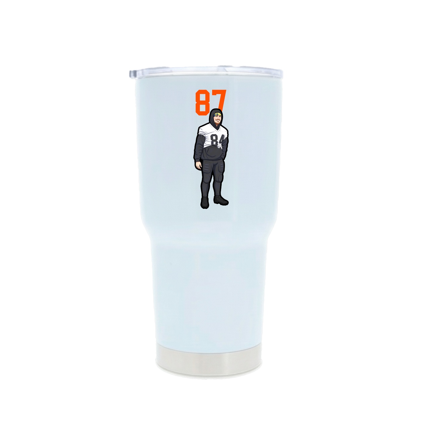 30oz Stainless Steel Tumbler — Number Top in White