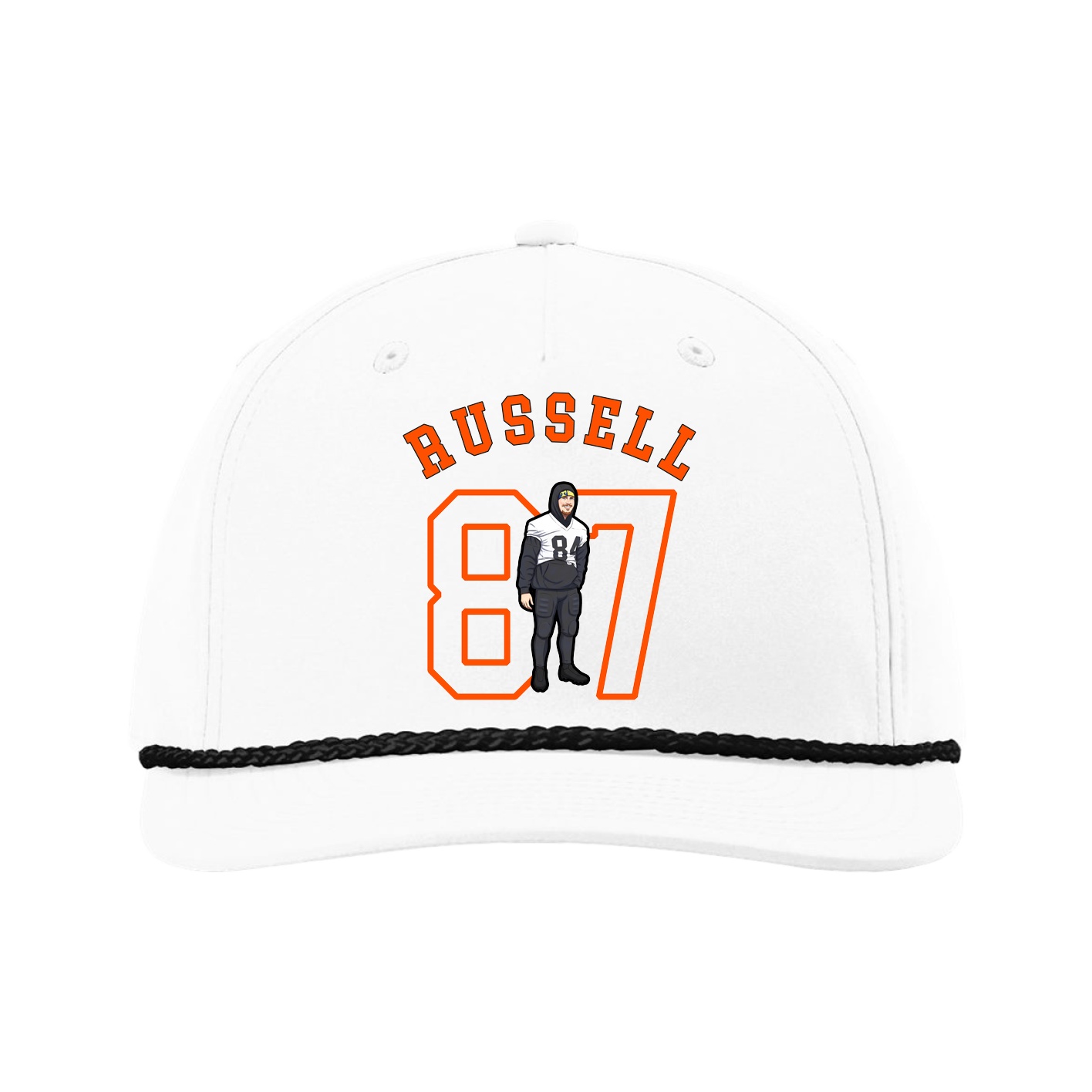 Five-Panel Classic Rope Cap — Shirsey Arch in White