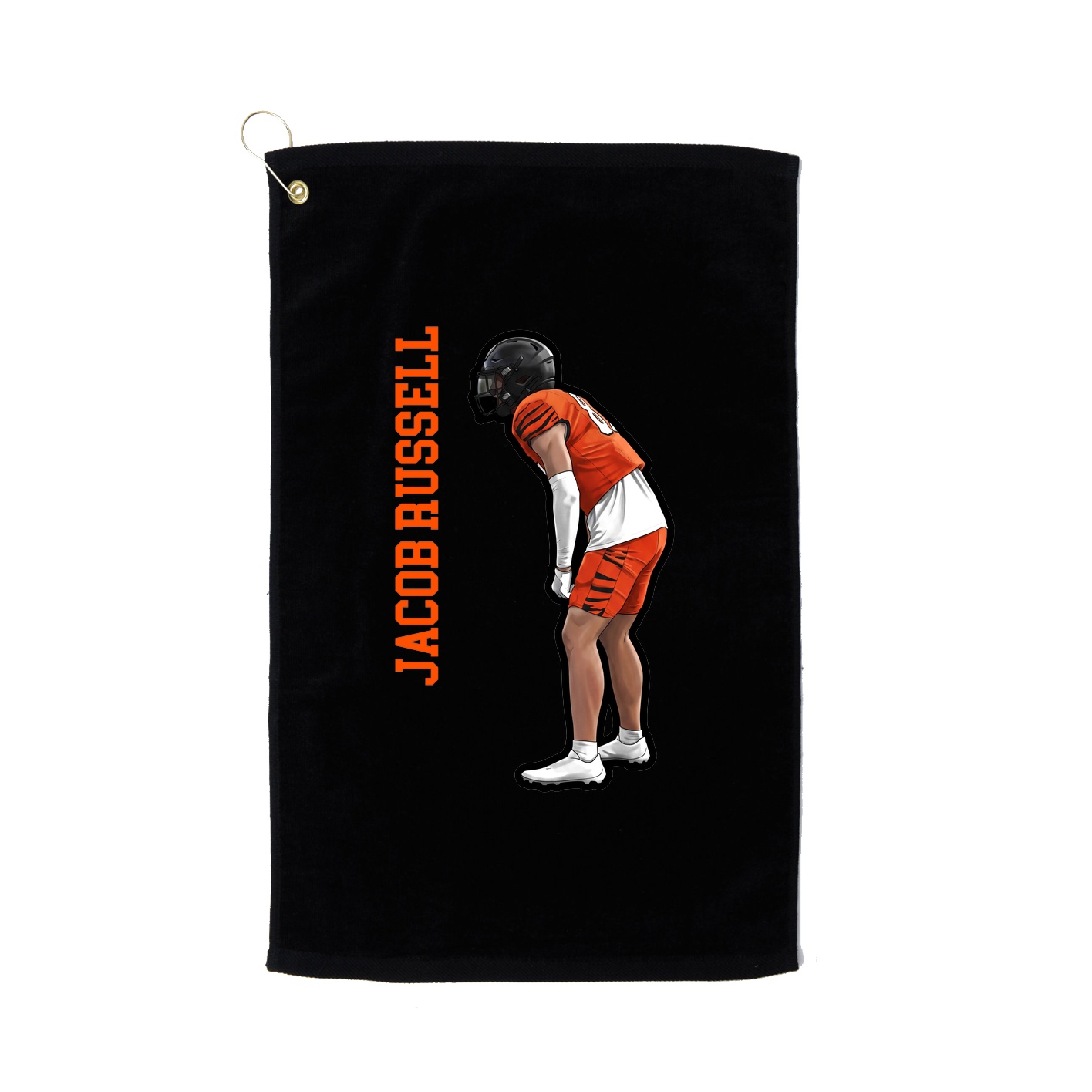 Golf Towel — Name Vertical in Black