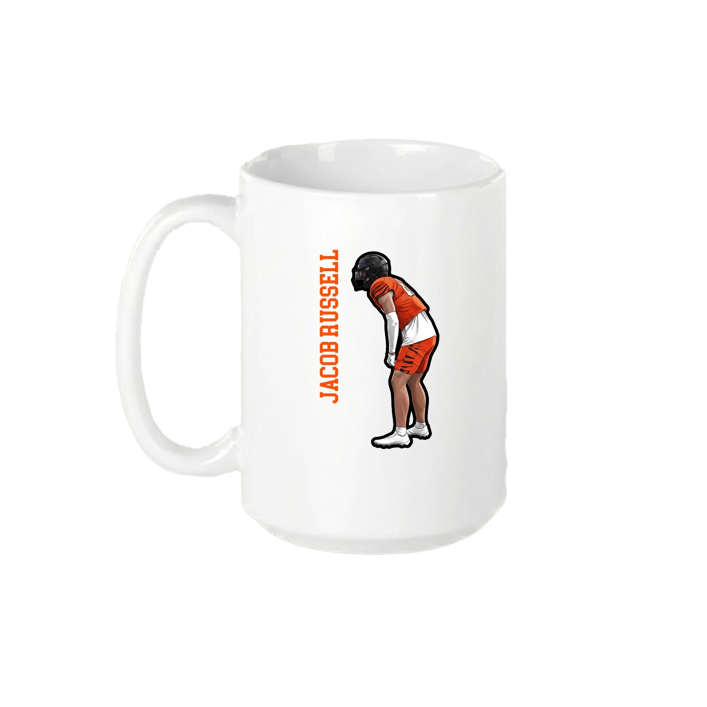 15oz Coffee Mug — Name Vertical in White