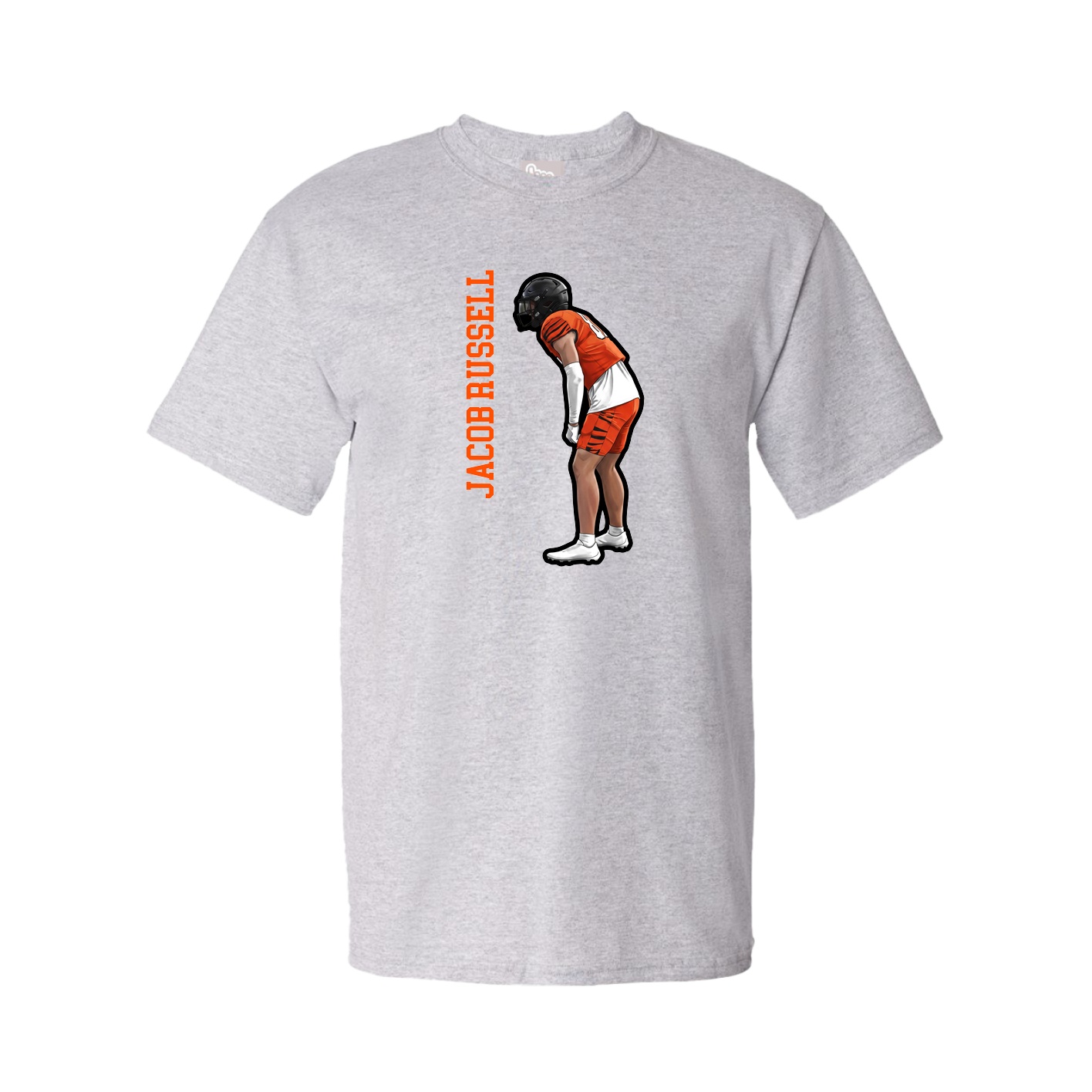 Youth Tee — Name Vertical in Grey