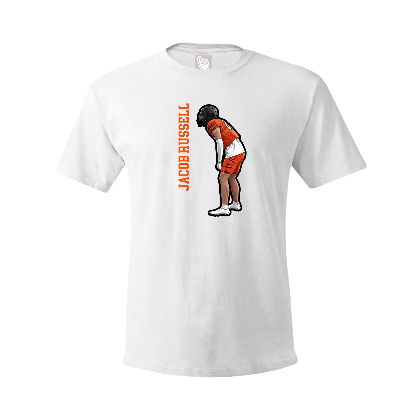 Youth Tee — Name Vertical in White