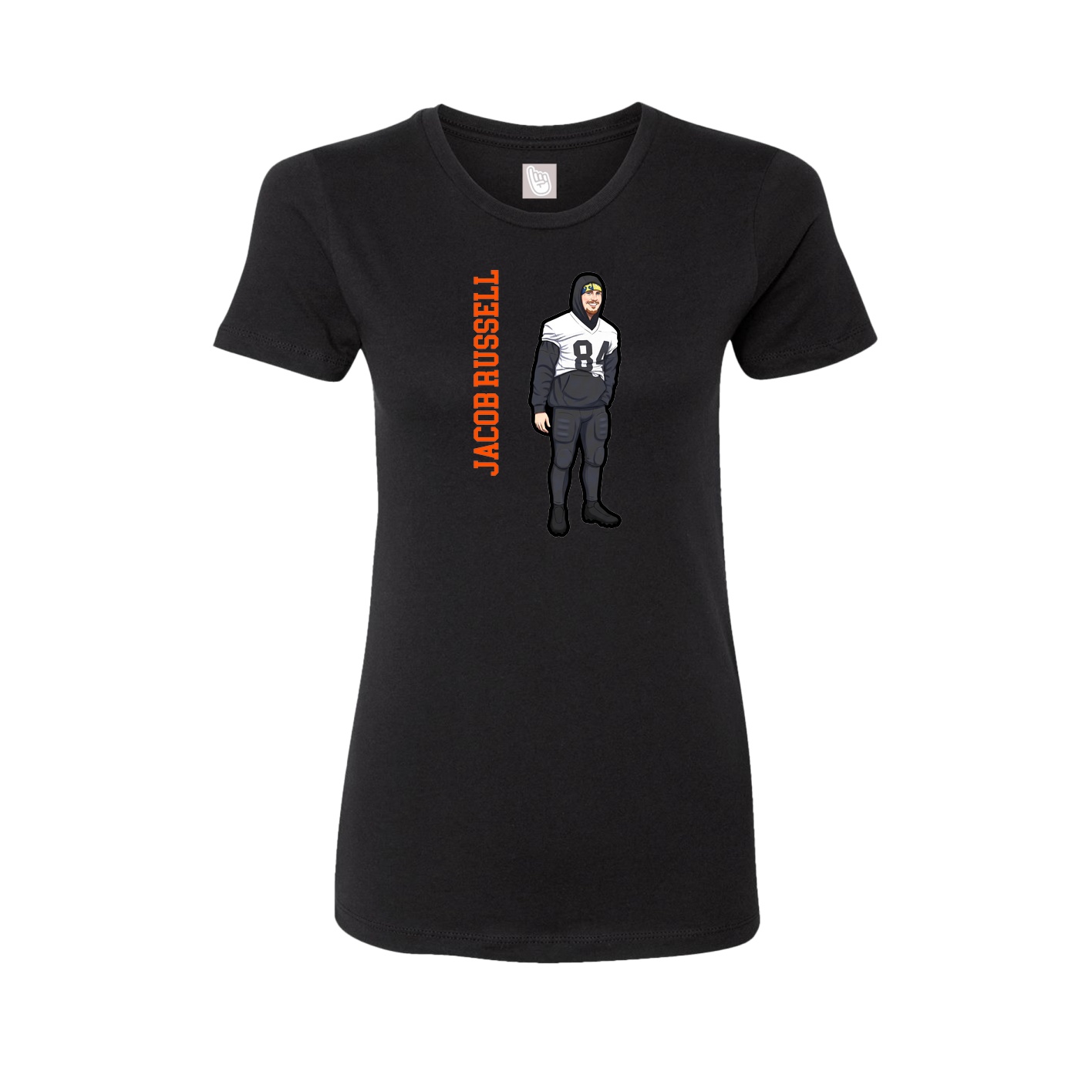 Fitted Women's Tee — Name Vertical in Black