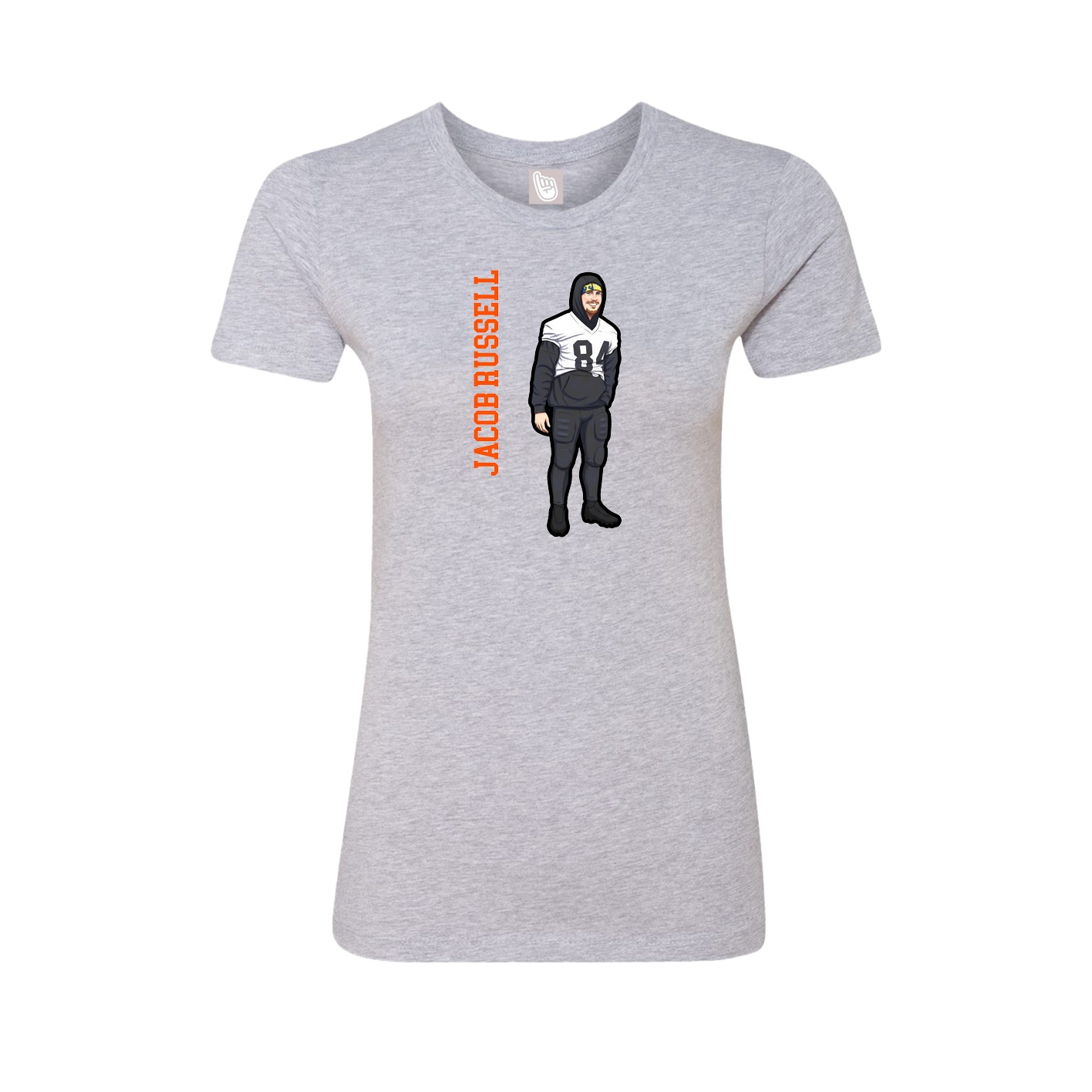 Womens Tee — Name Vertical in Grey