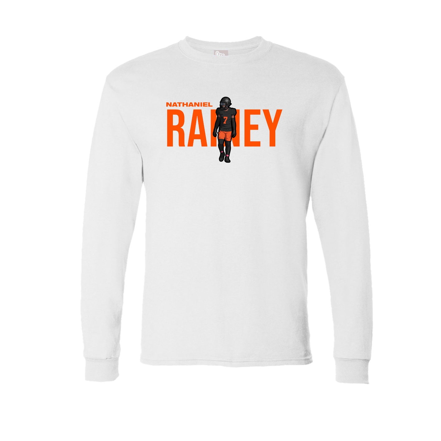 Long Sleeve Tee — Player Name in White